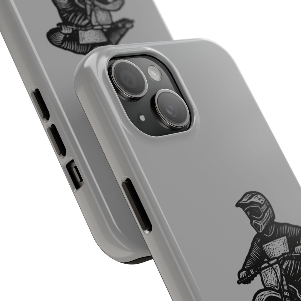 Grey Dirtbike Tough Phone Case