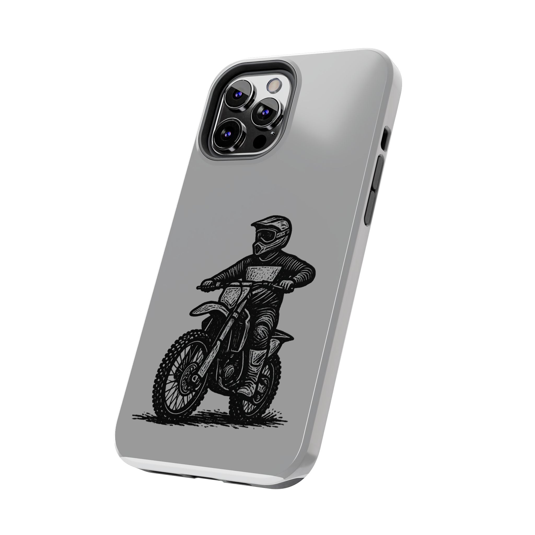 Grey Dirtbike Tough Phone Case