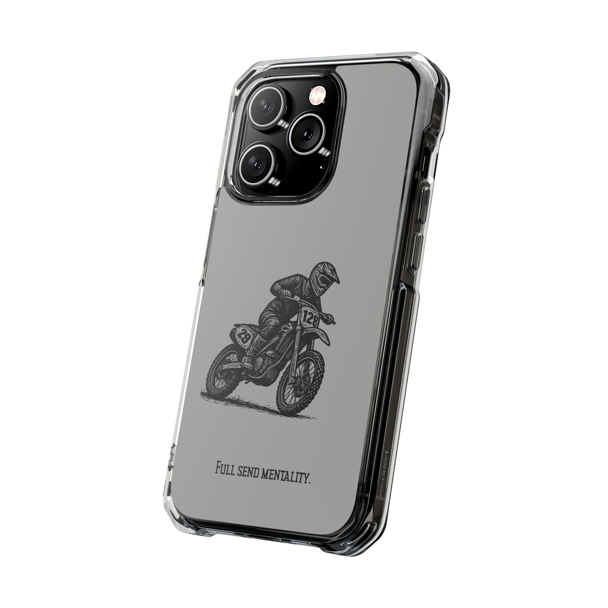 Dirt Bike Cornering Phone Case — Magnetic Clear Impact Case