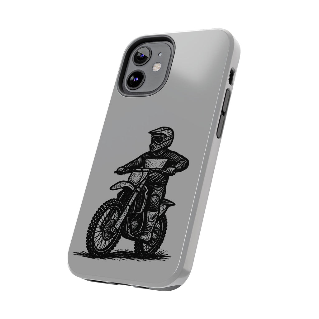 Grey Dirtbike Tough Phone Case
