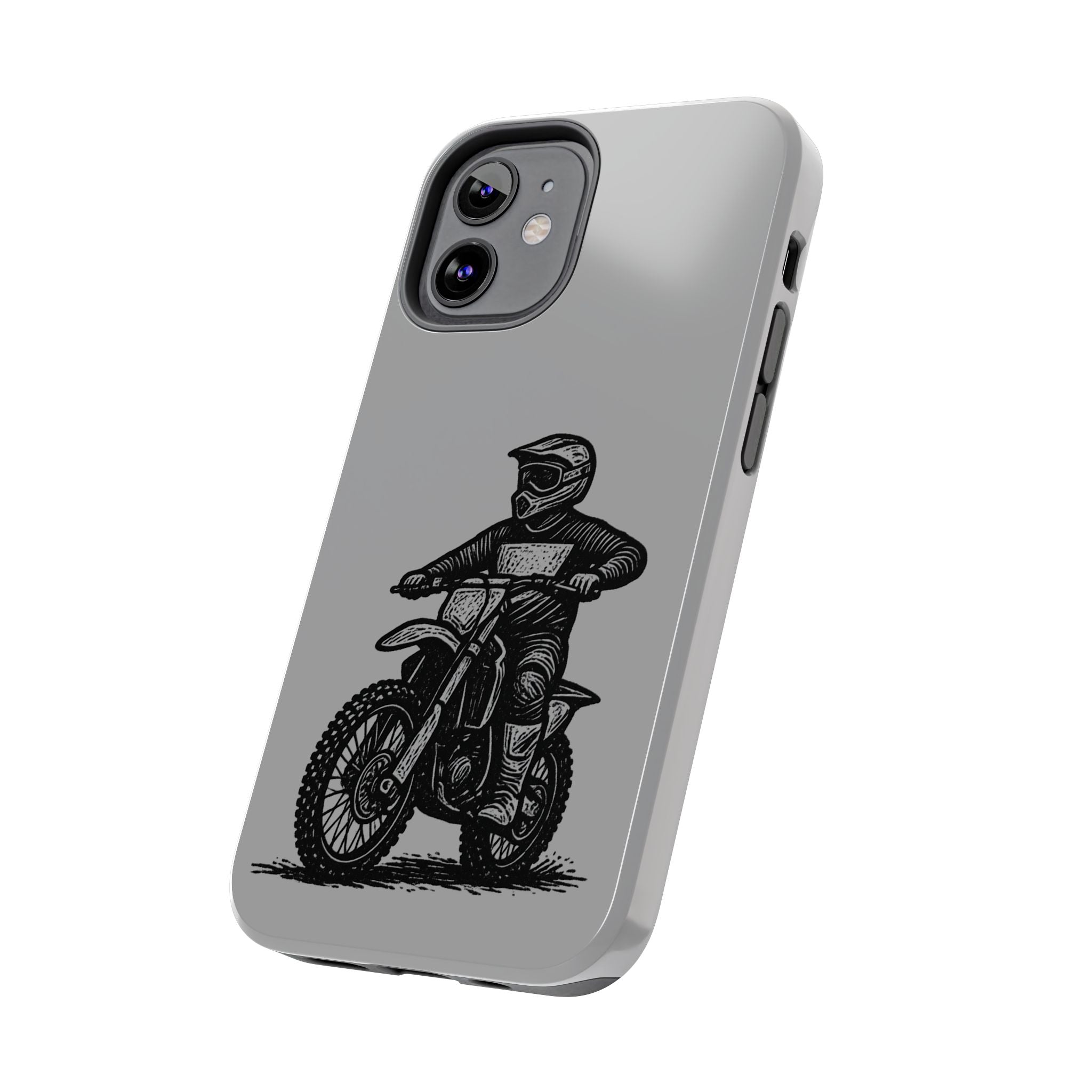 Grey Dirtbike Tough Phone Case
