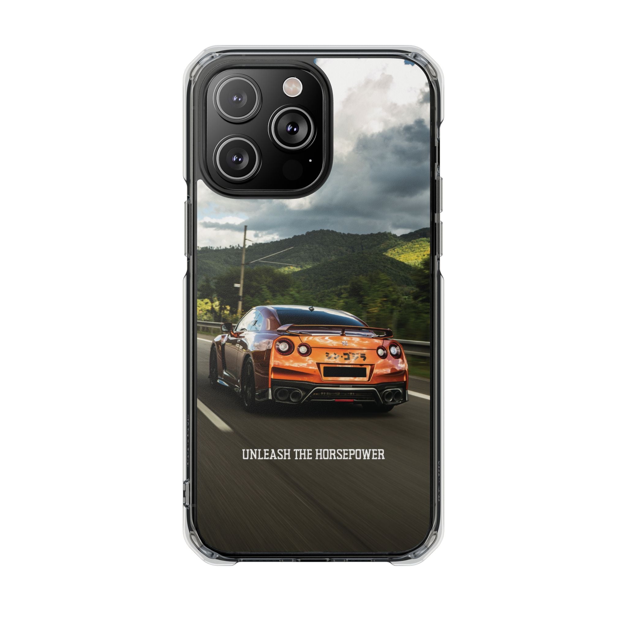 Racing Vibes Clear Magnetic Phone Case — Fast Car Design