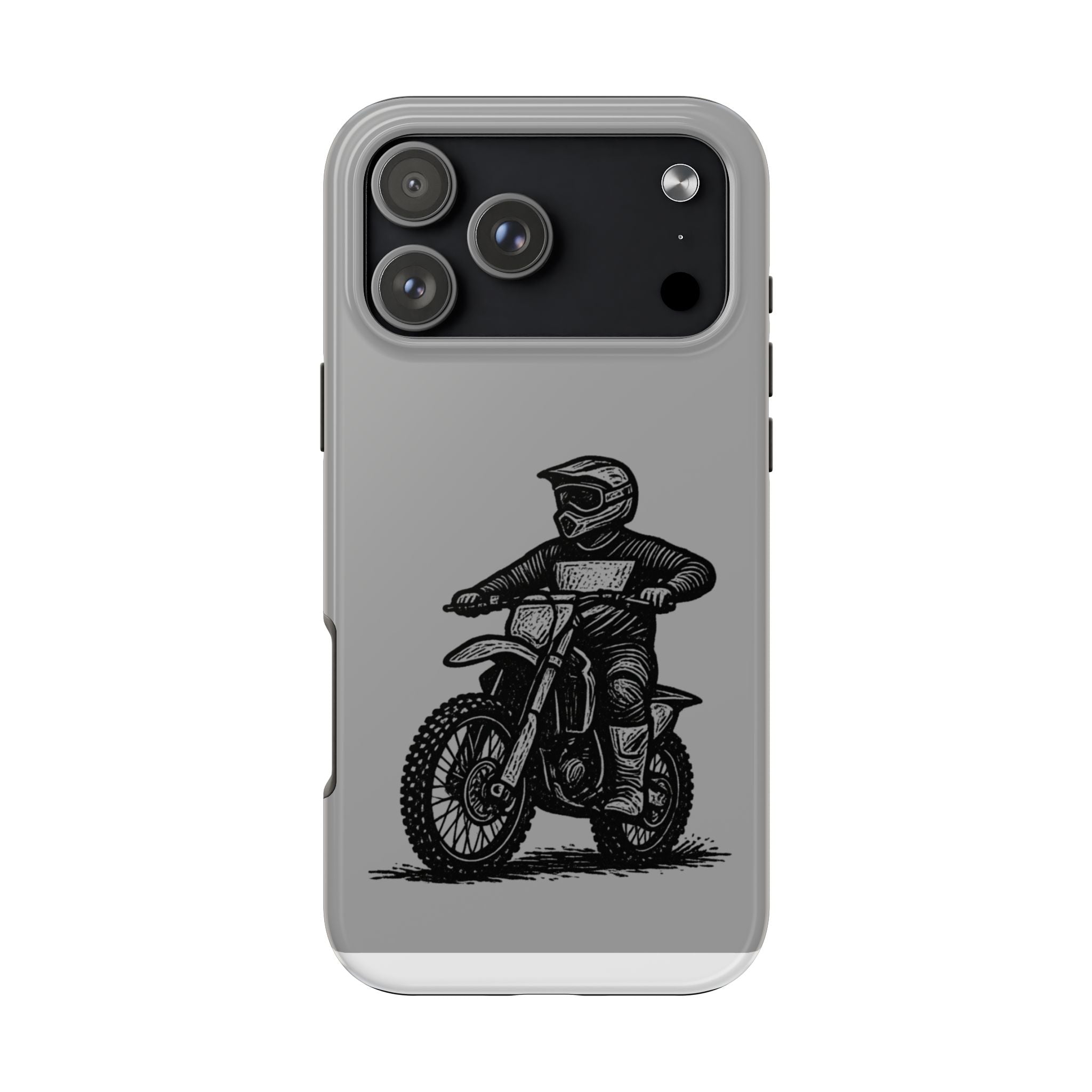 Grey Dirtbike Tough Phone Case