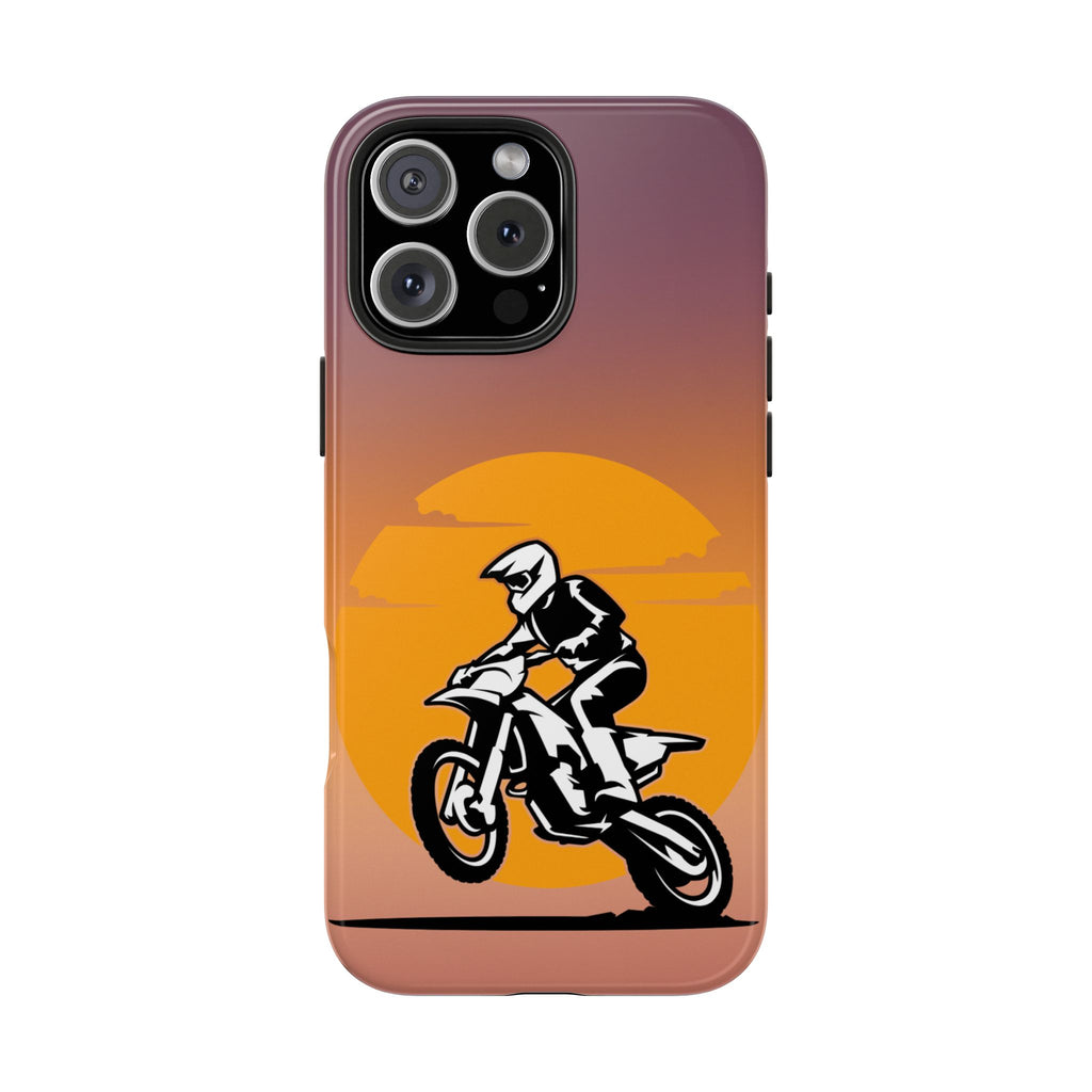 Sunset Moto Rider Tough Phone Case
