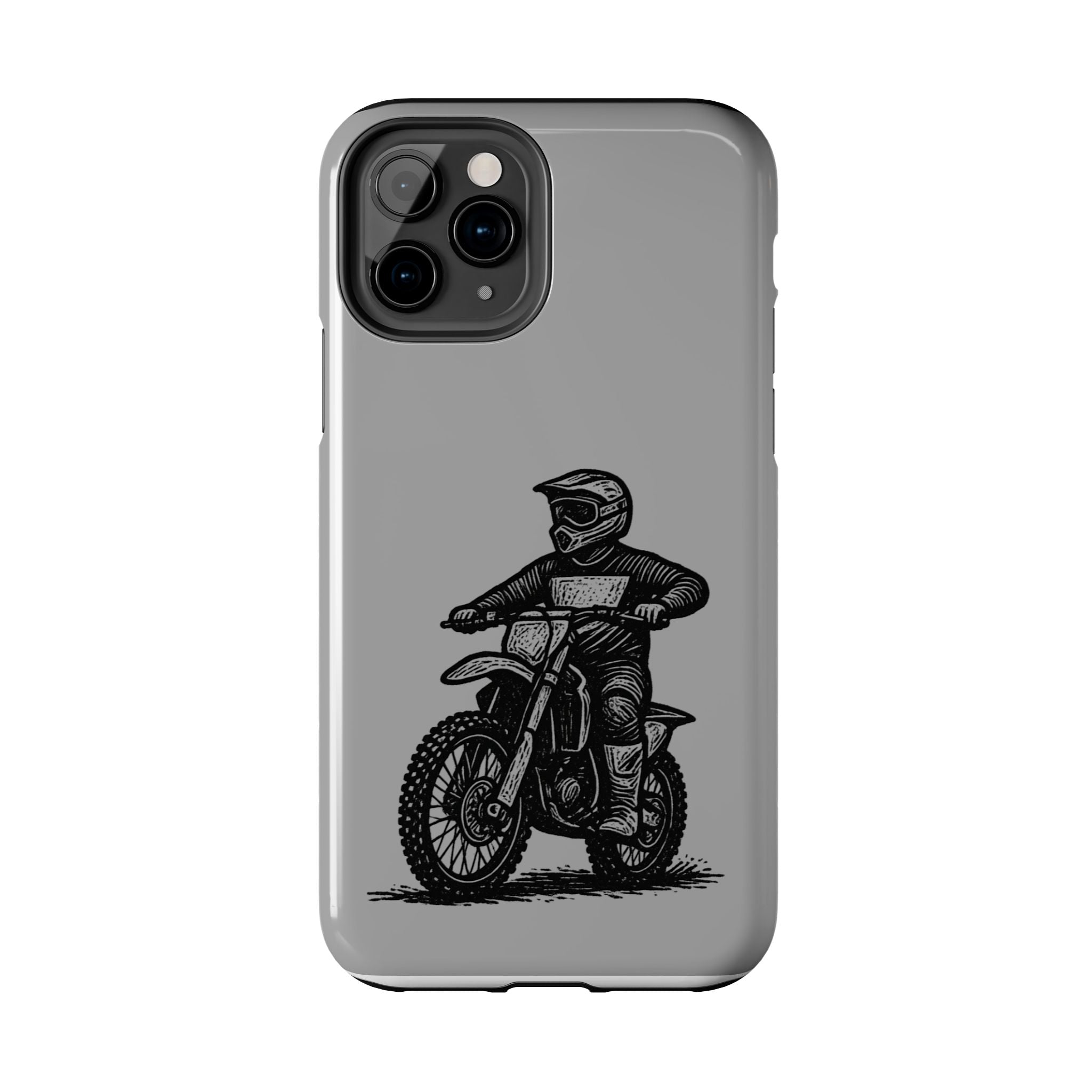 Grey Dirtbike Tough Phone Case