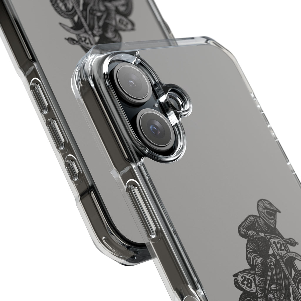 Dirt Bike Cornering Phone Case — Magnetic Clear Impact Case