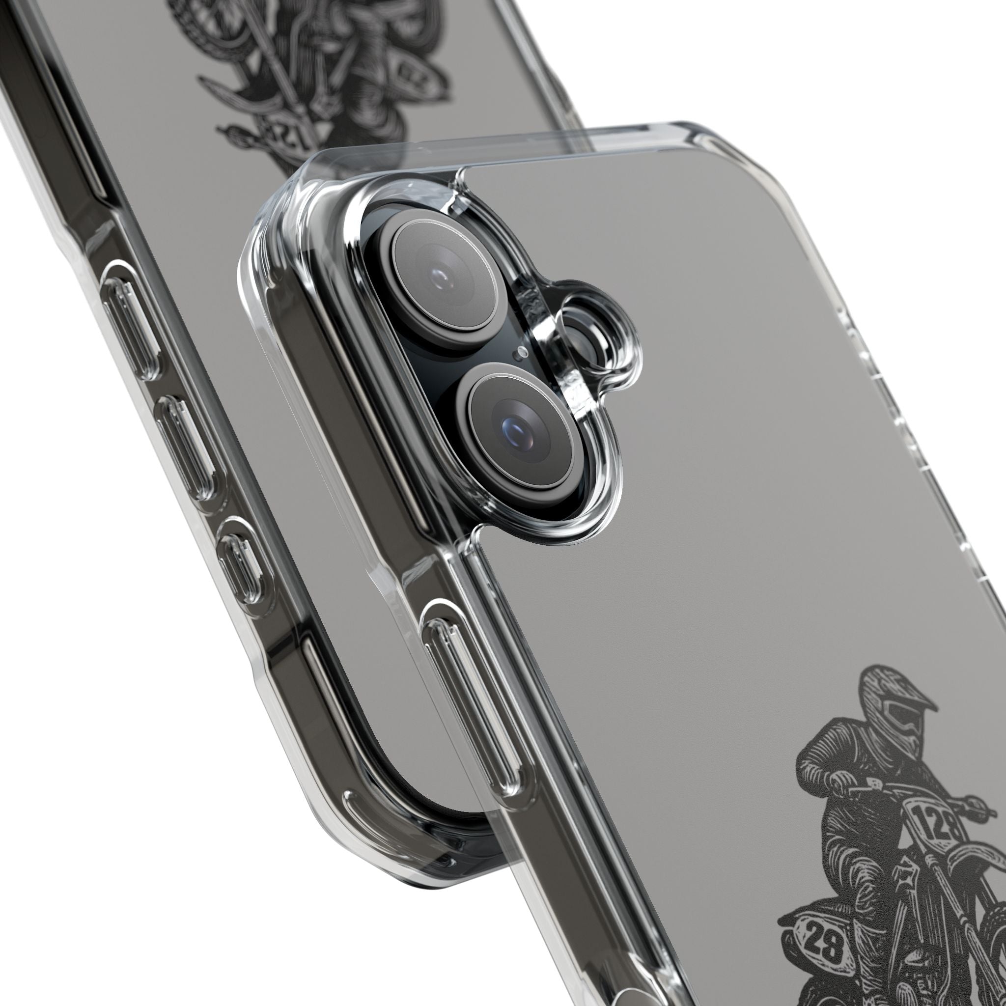 Dirt Bike Cornering Phone Case — Magnetic Clear Impact Case