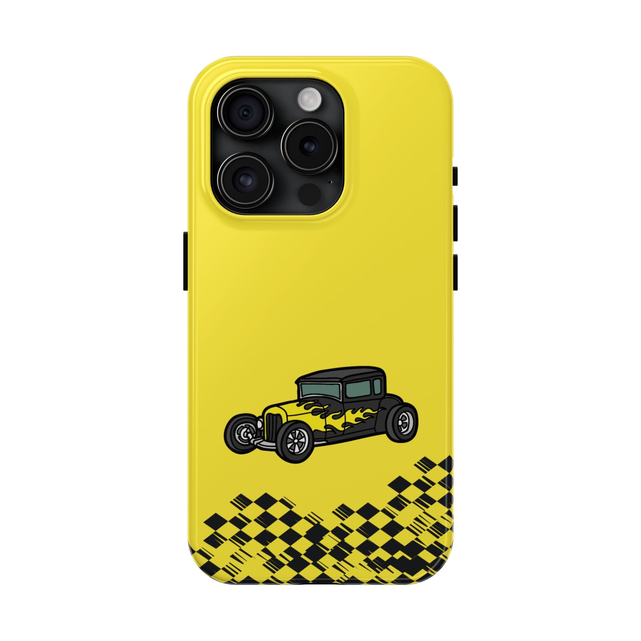 Yellow Classic Car Phone Case — Retro Vintage Auto Protective Cover