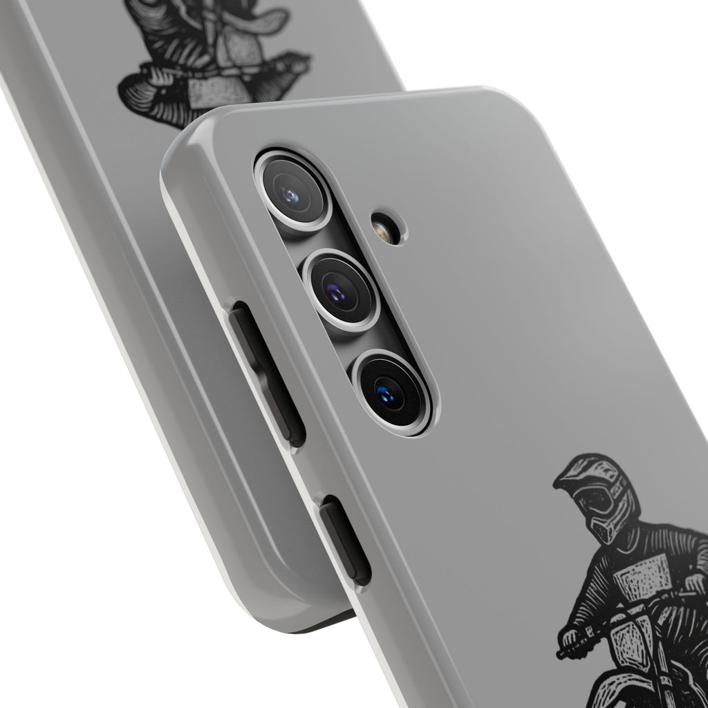 Grey Dirtbike Tough Phone Case