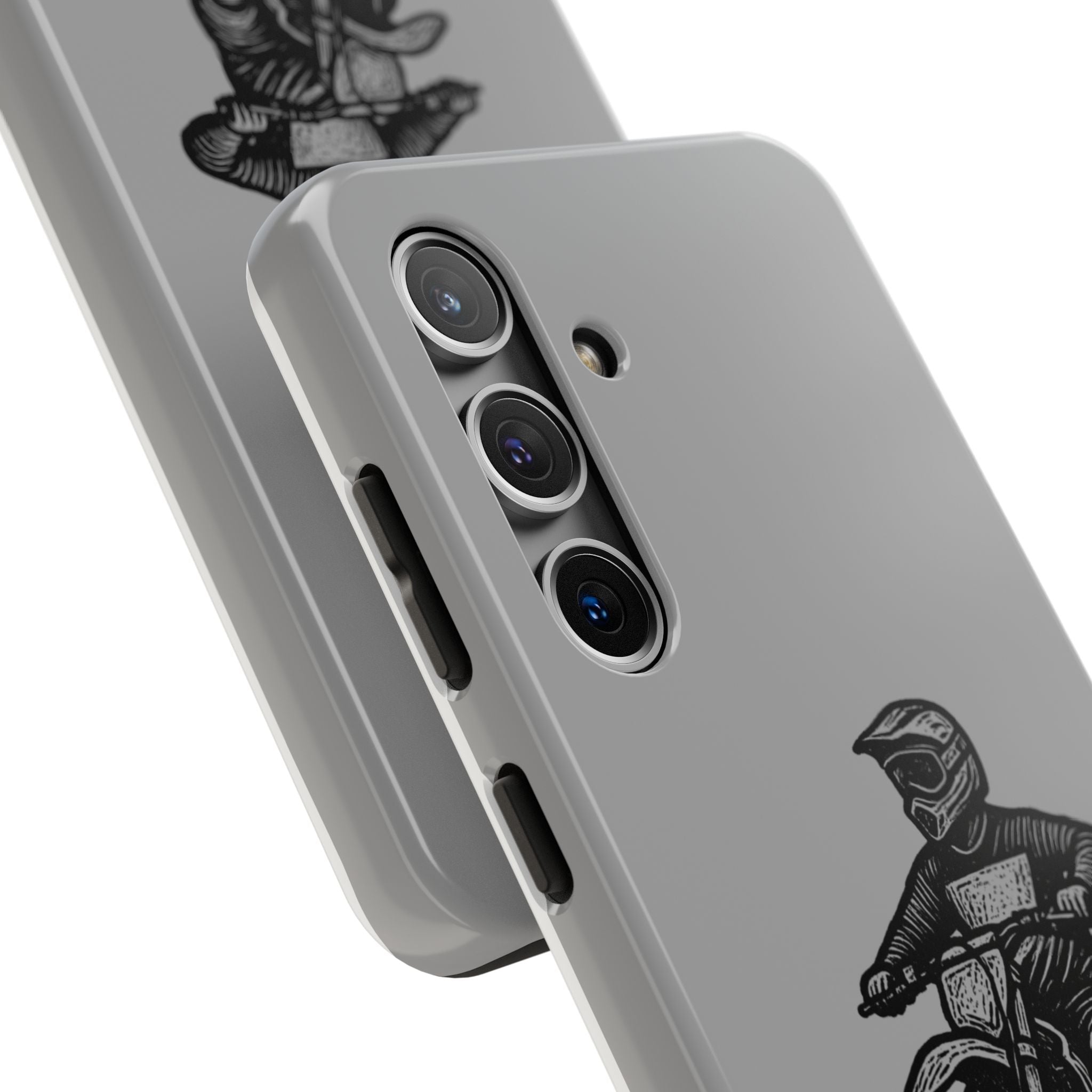 Grey Dirtbike Tough Phone Case