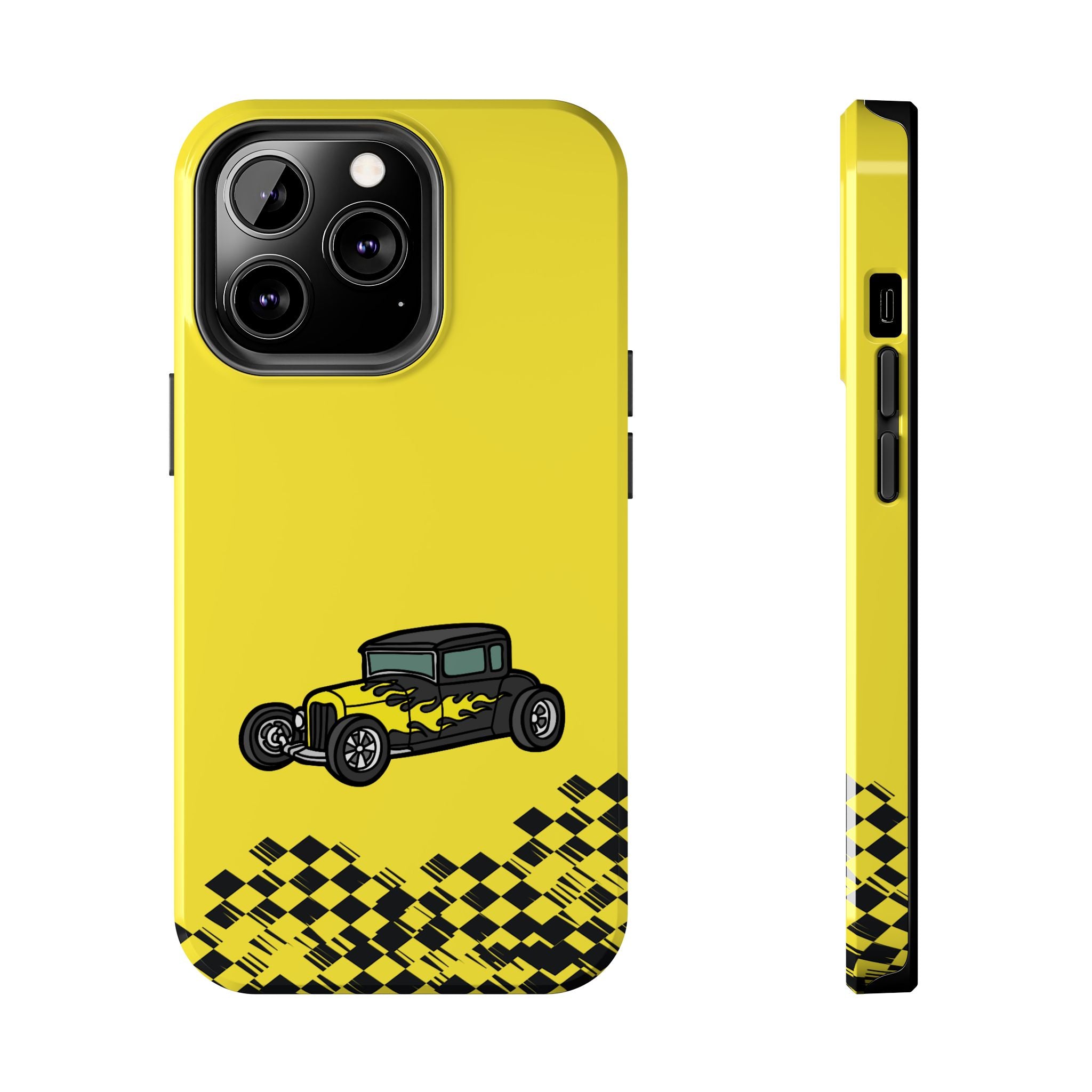 Yellow Classic Car Phone Case — Retro Vintage Auto Protective Cover