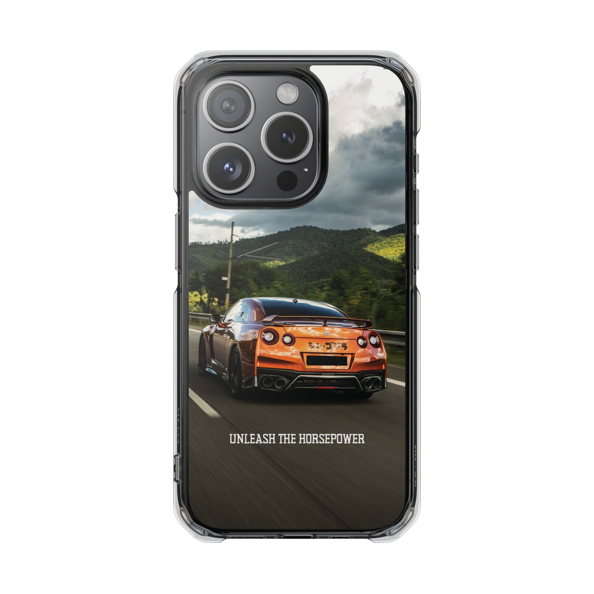 Racing Vibes Clear Magnetic Phone Case — Fast Car Design