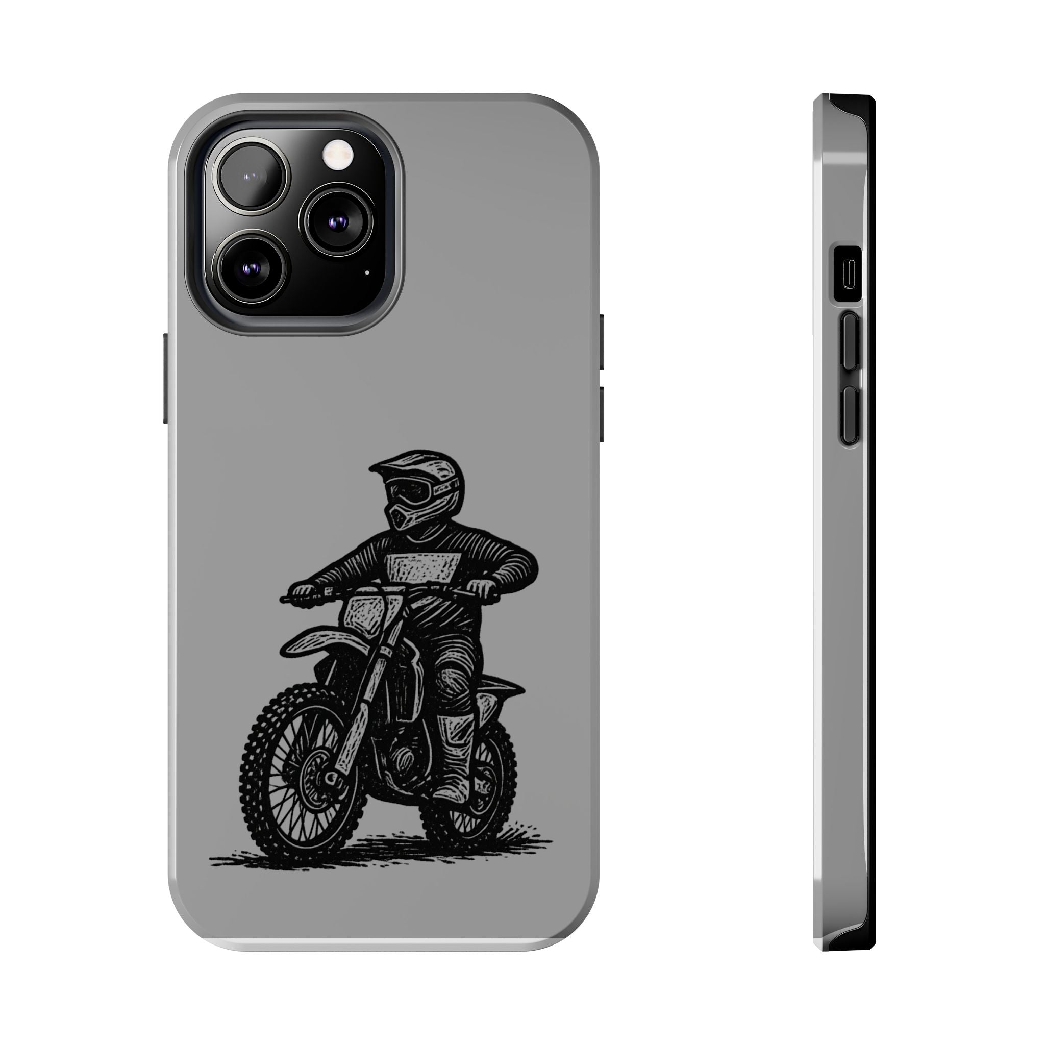 Grey Dirtbike Tough Phone Case