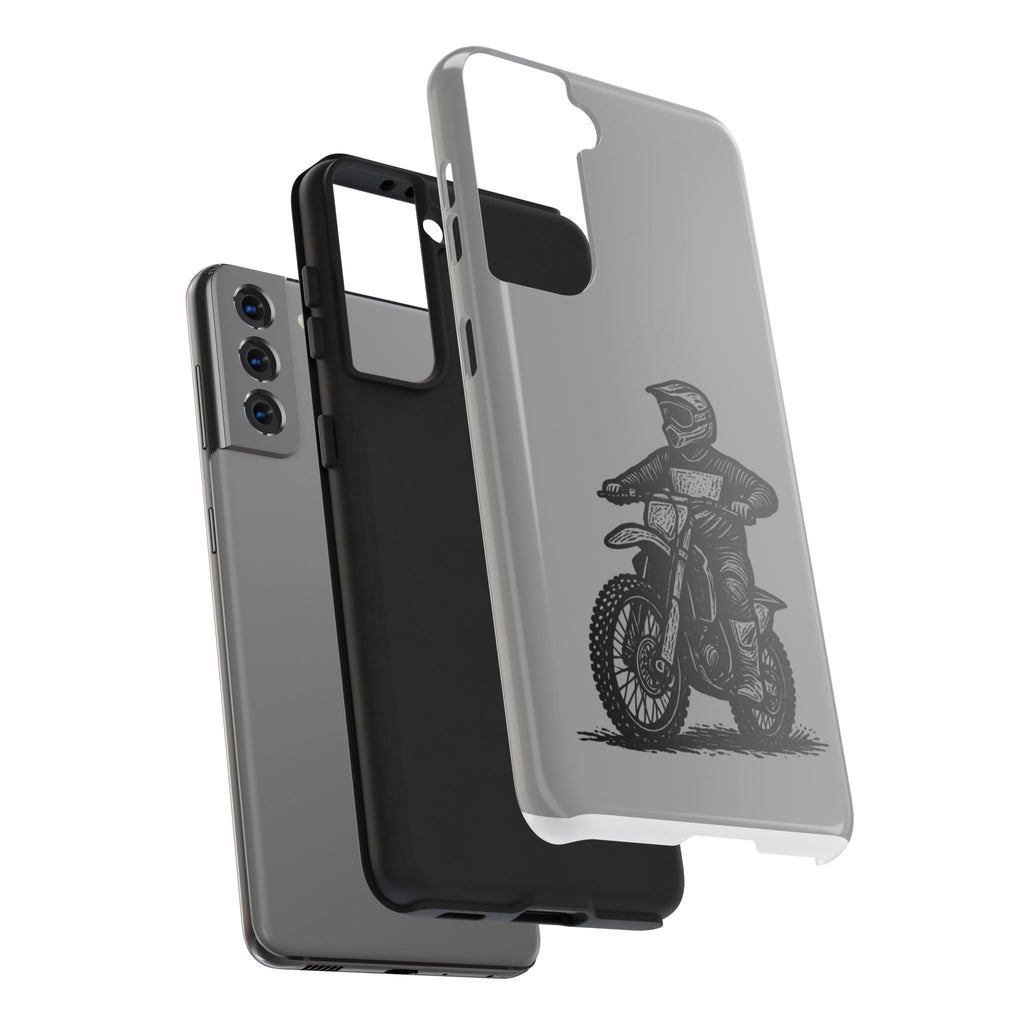 Grey Dirtbike Tough Phone Case