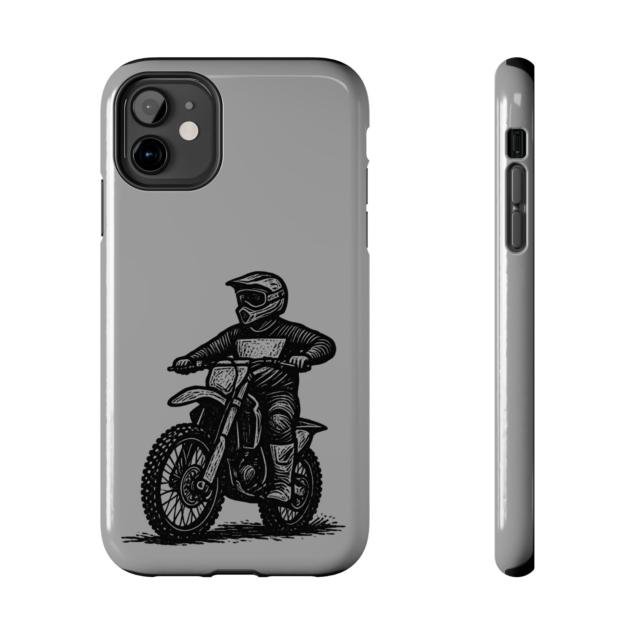 Grey Dirtbike Tough Phone Case