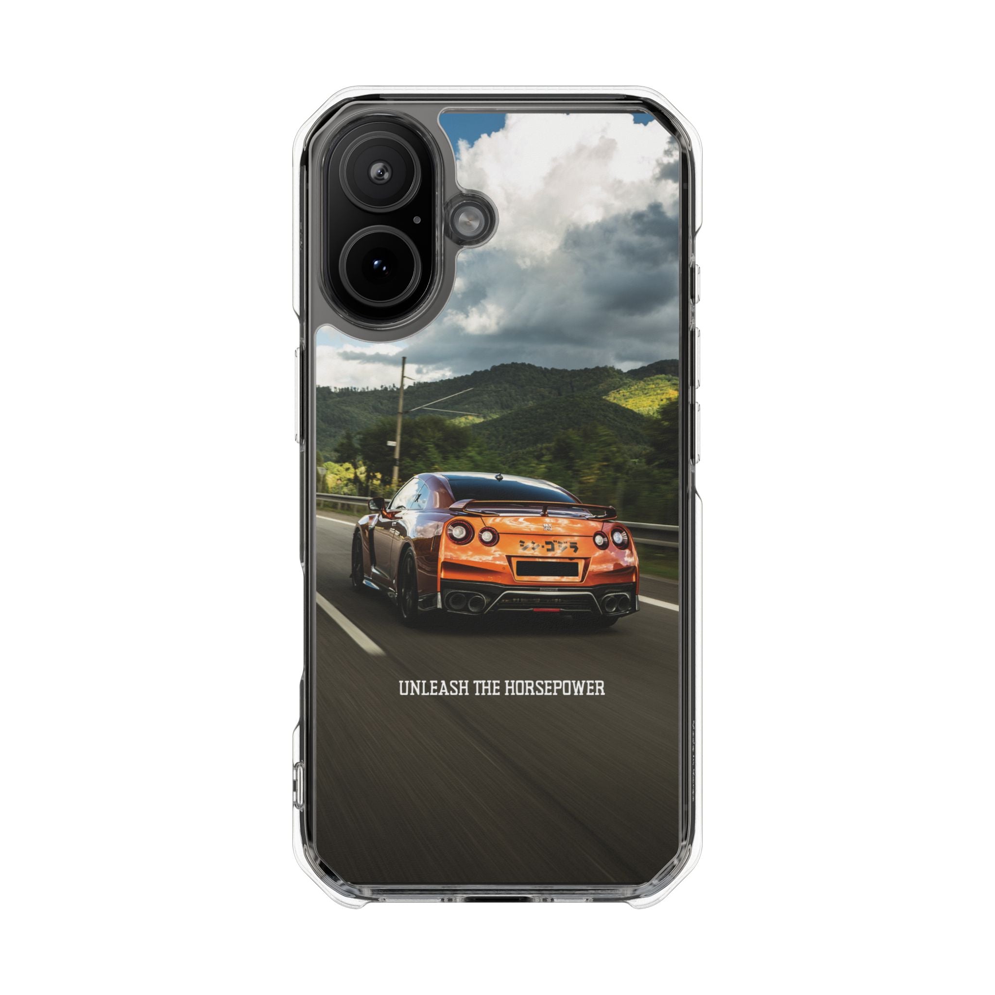 Racing Vibes Clear Magnetic Phone Case — Fast Car Design