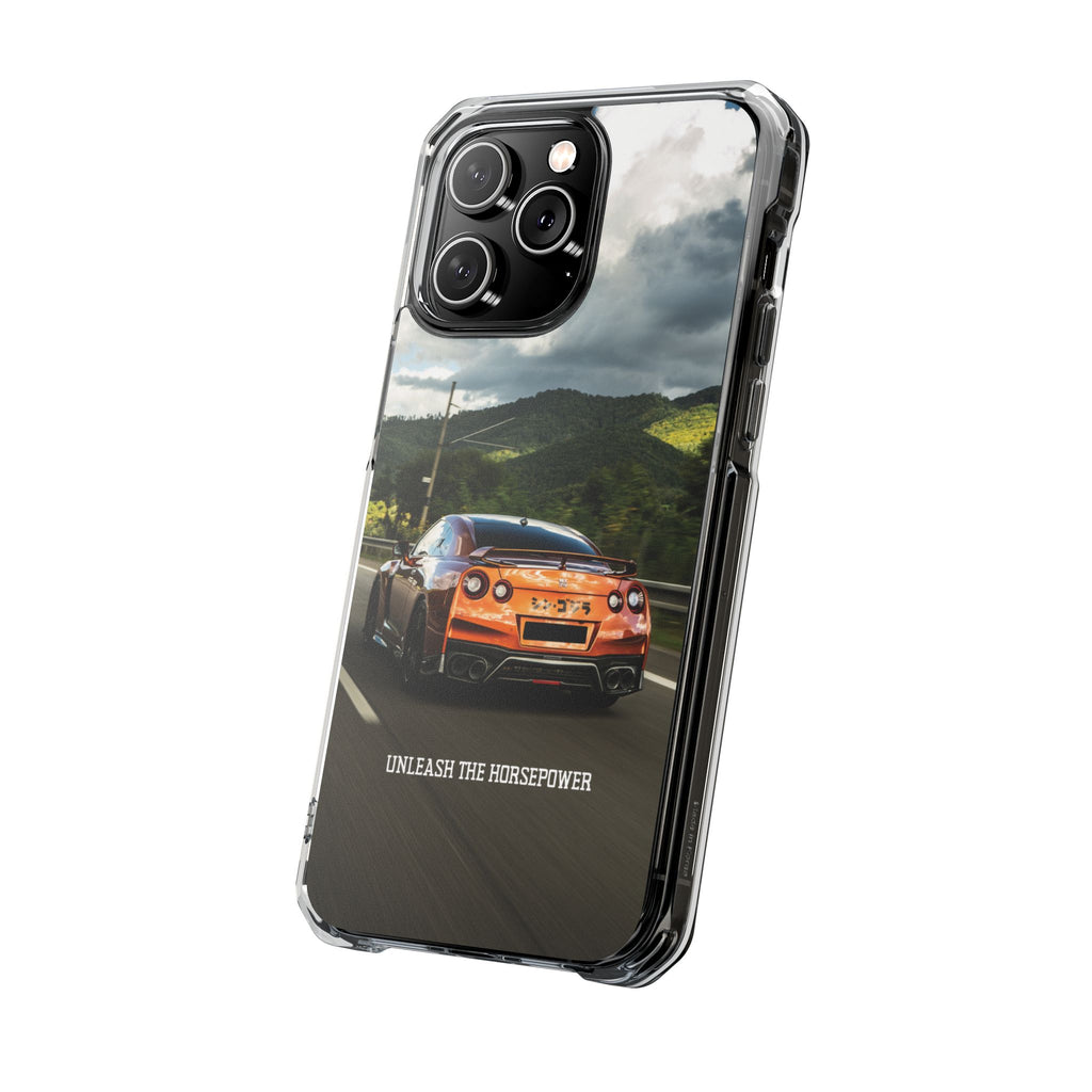 Racing Vibes Clear Magnetic Phone Case — Fast Car Design