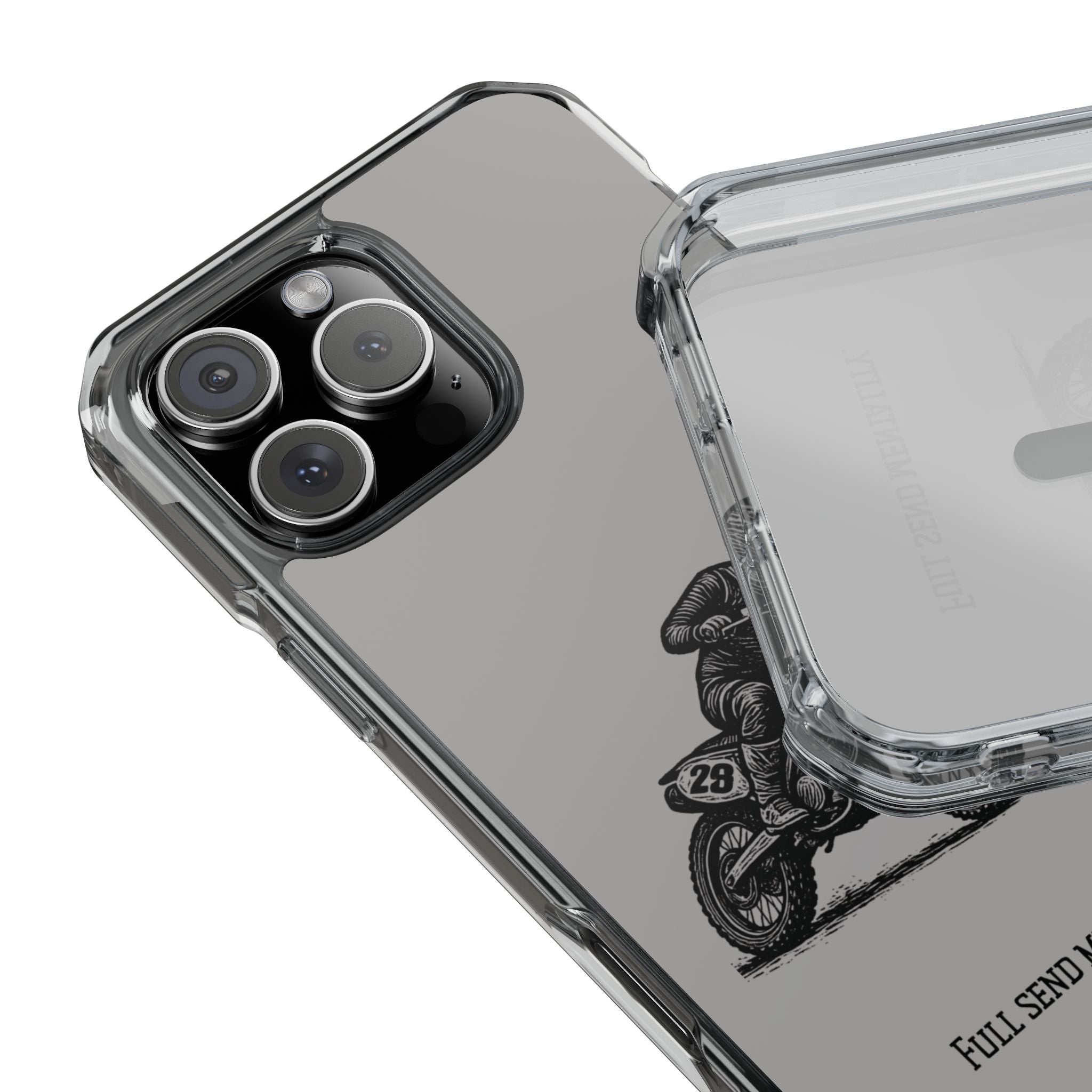 Dirt Bike Cornering Phone Case — Magnetic Clear Impact Case