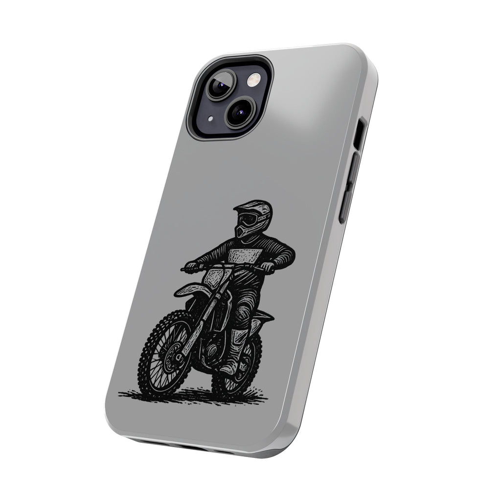 Grey Dirtbike Tough Phone Case