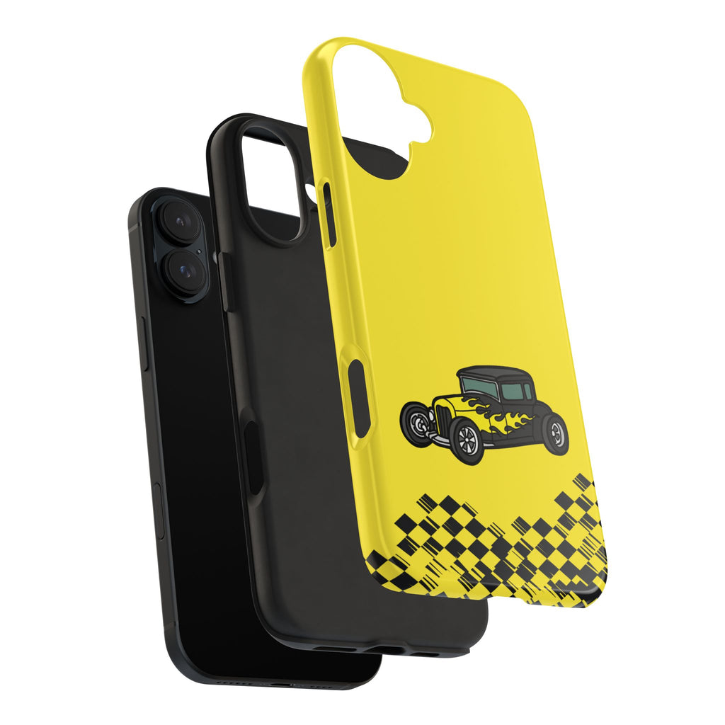 Yellow Classic Car Phone Case — Retro Vintage Auto Protective Cover