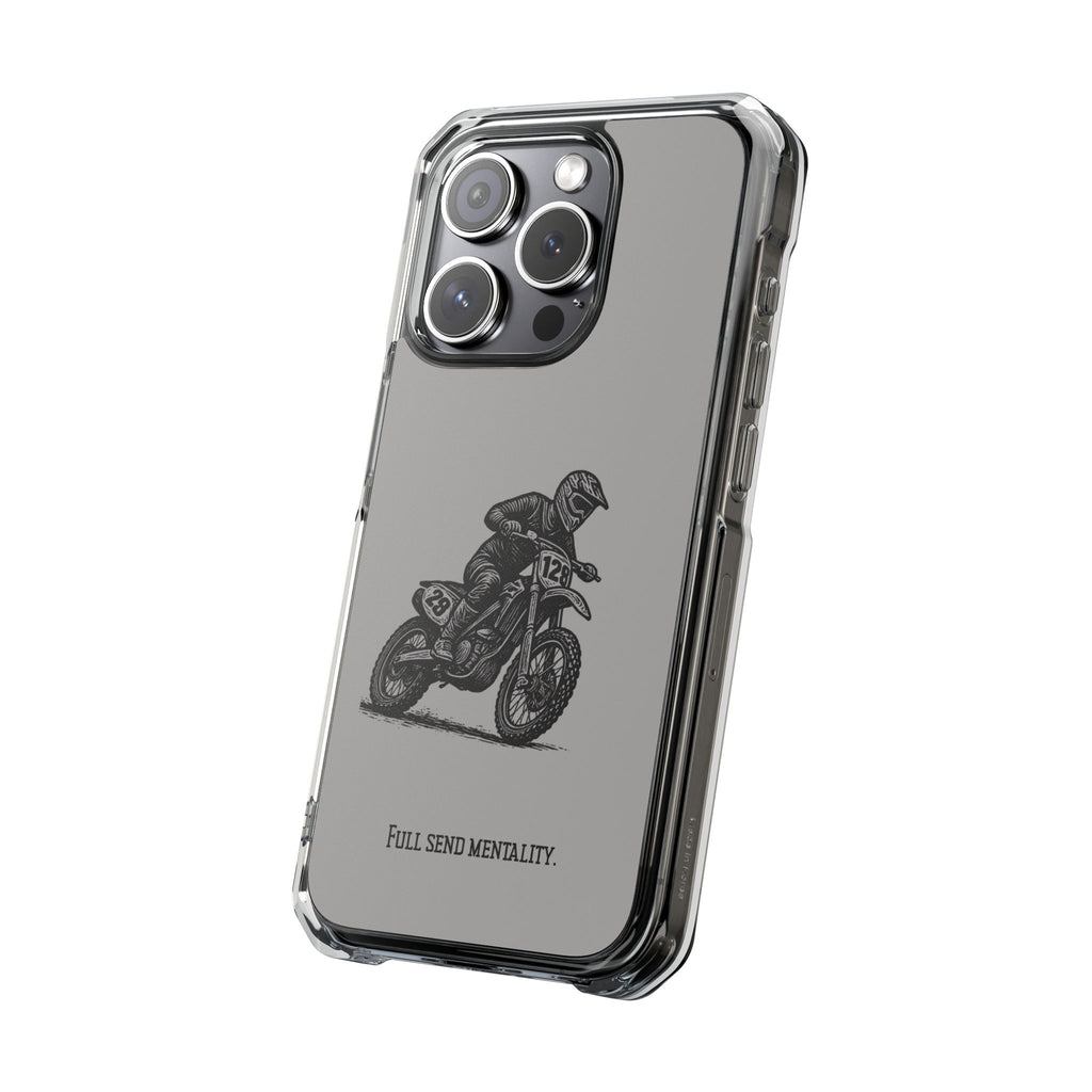 Dirt Bike Cornering Phone Case — Magnetic Clear Impact Case