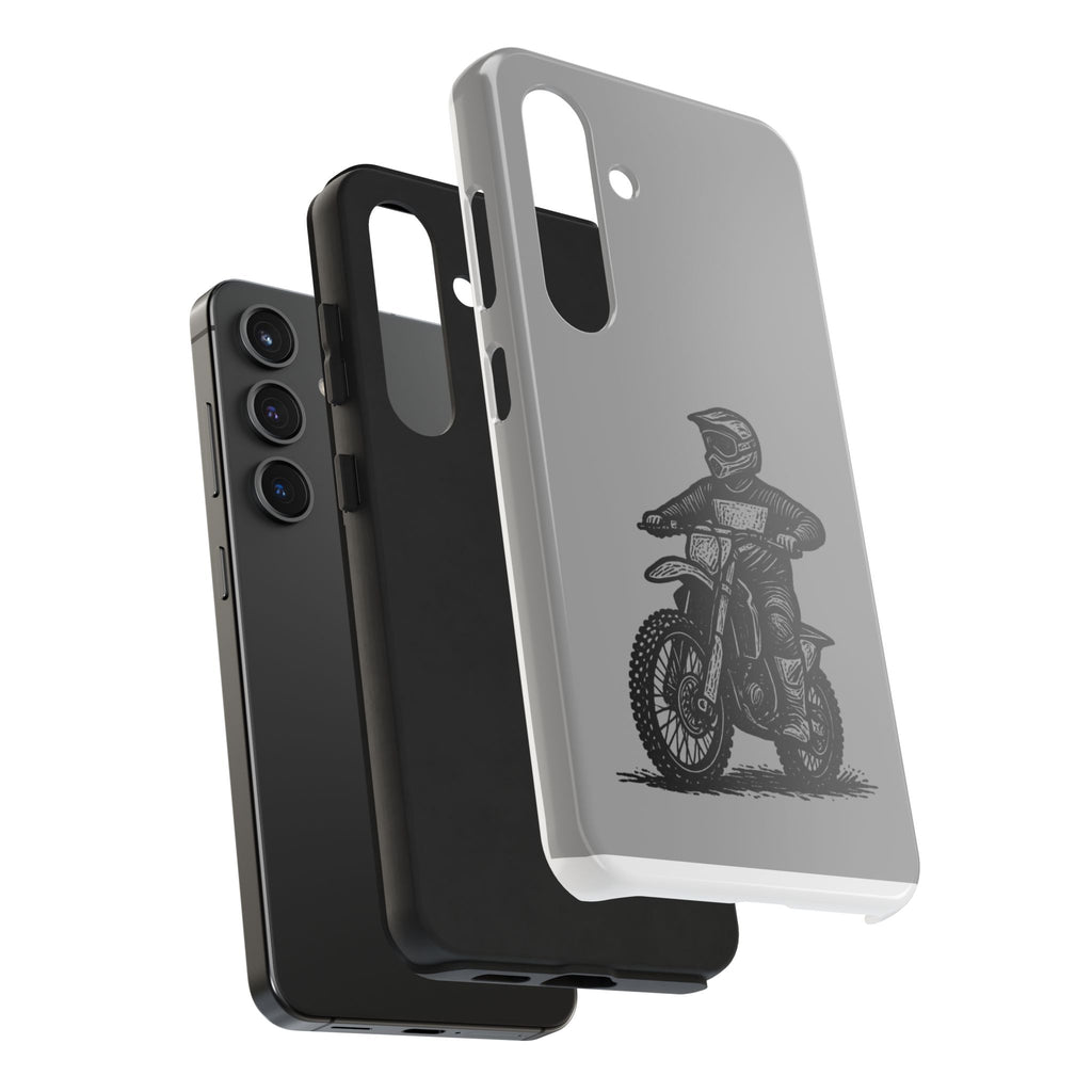 Grey Dirtbike Tough Phone Case