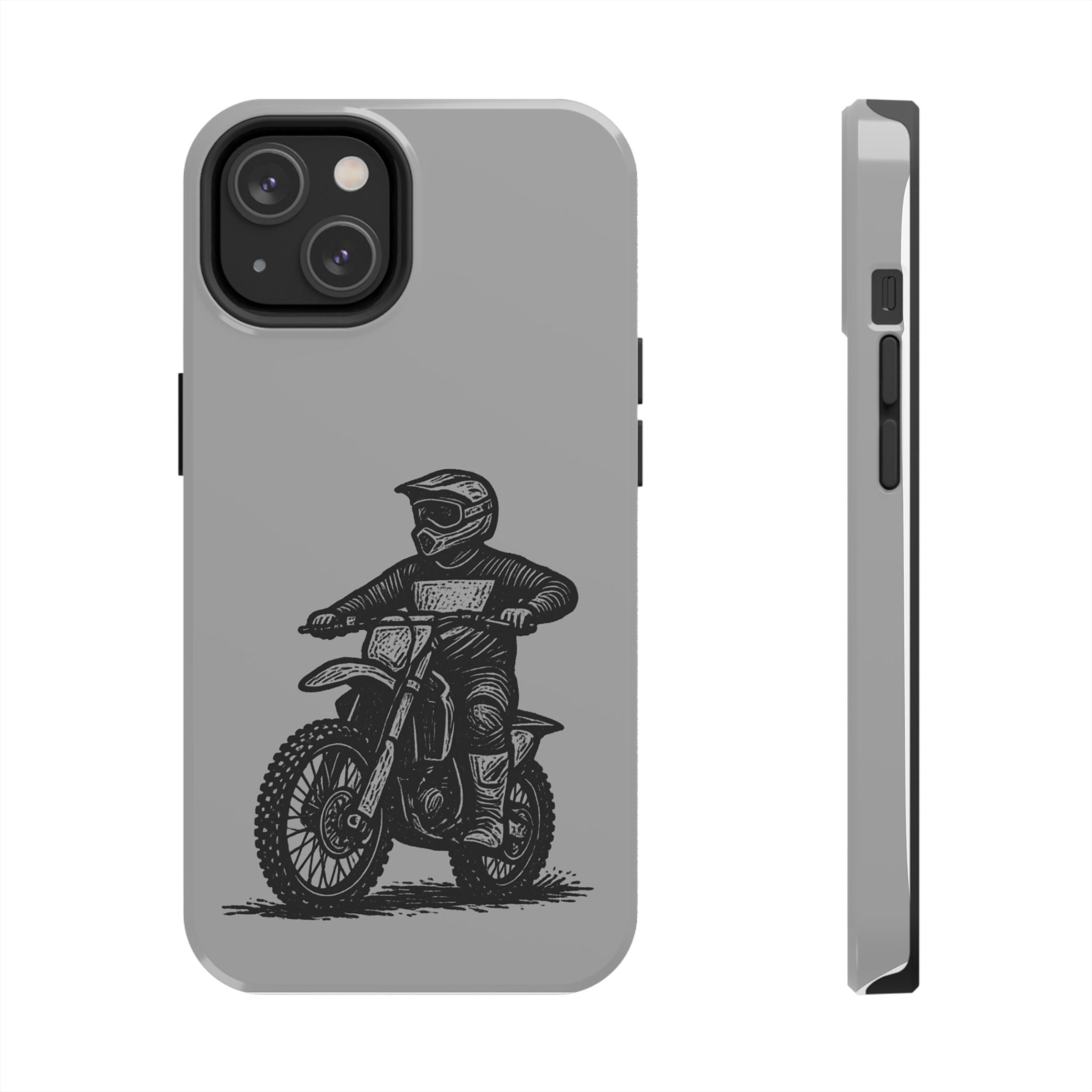 Grey Dirtbike Tough Phone Case