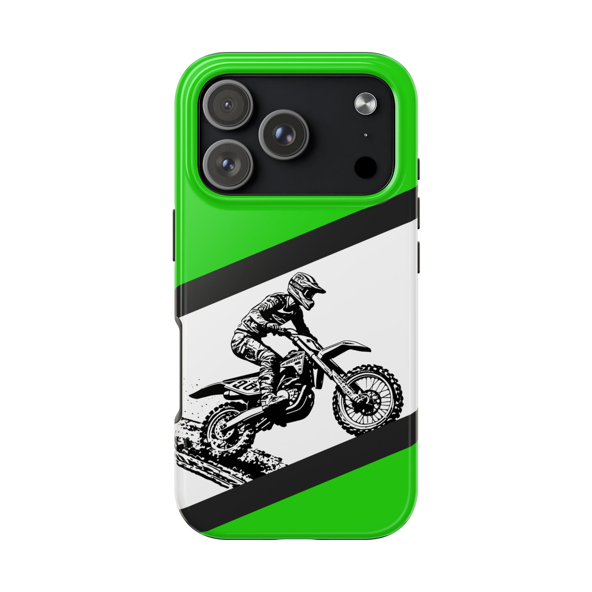 Kawi Dirt Bike Tough Phone Case — Protective Motocross Rider Cover