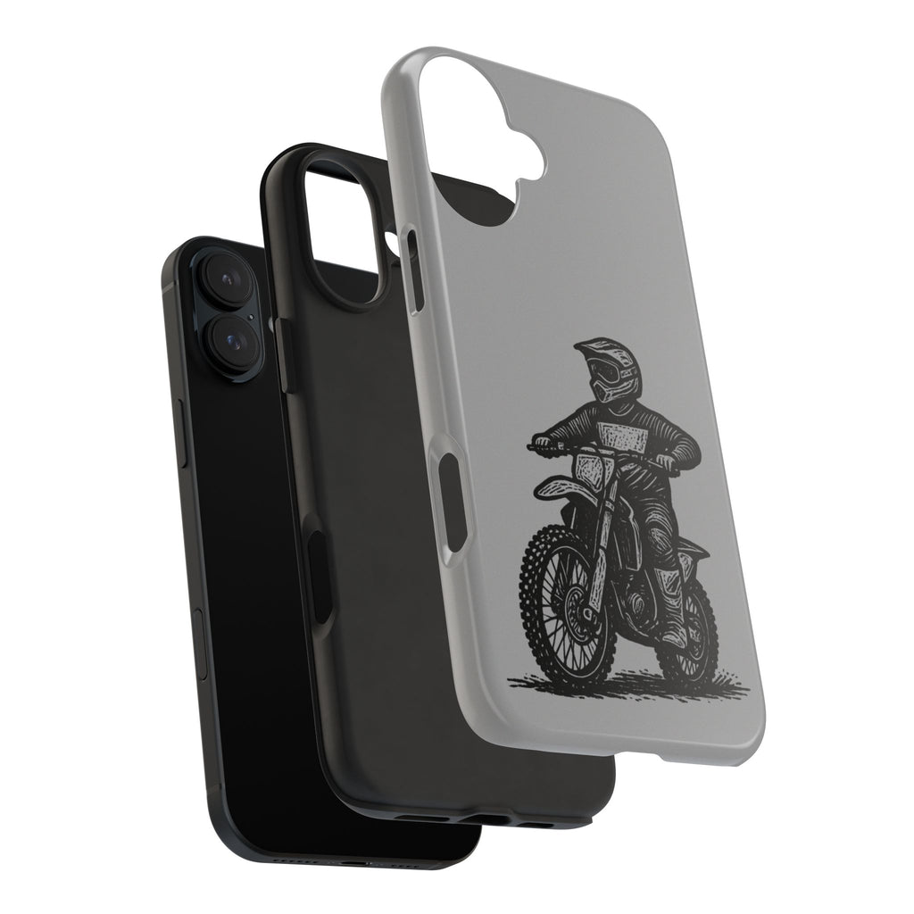 Grey Dirtbike Tough Phone Case