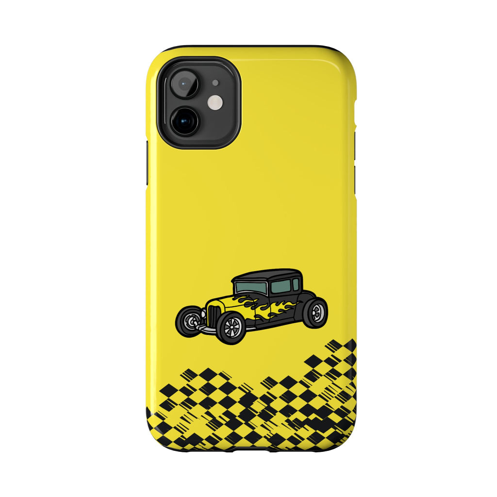 Yellow Classic Car Phone Case — Retro Vintage Auto Protective Cover