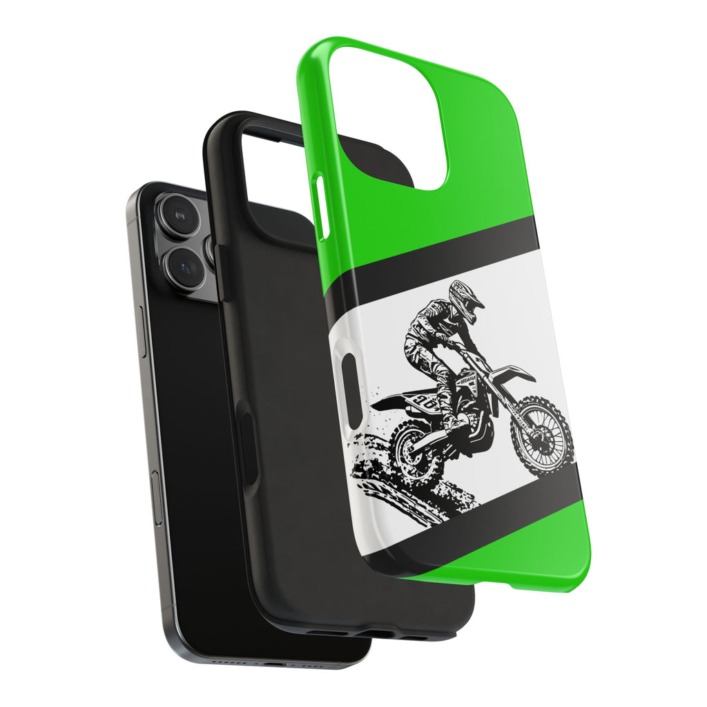 Kawi Dirt Bike Tough Phone Case — Protective Motocross Rider Cover
