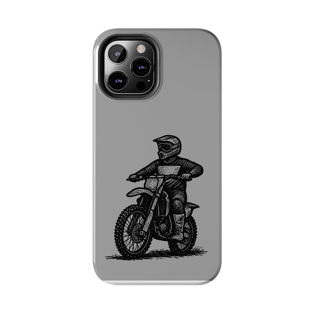 Grey Dirtbike Tough Phone Case