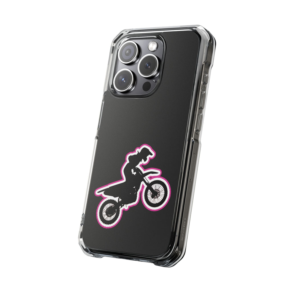 Pink Dirt Bike Magnetic Clear Impact Case