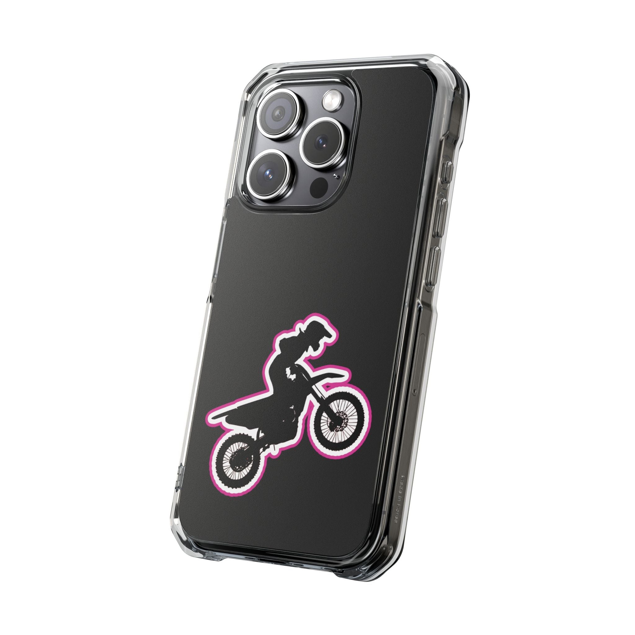 Pink Dirt Bike Magnetic Clear Impact Case