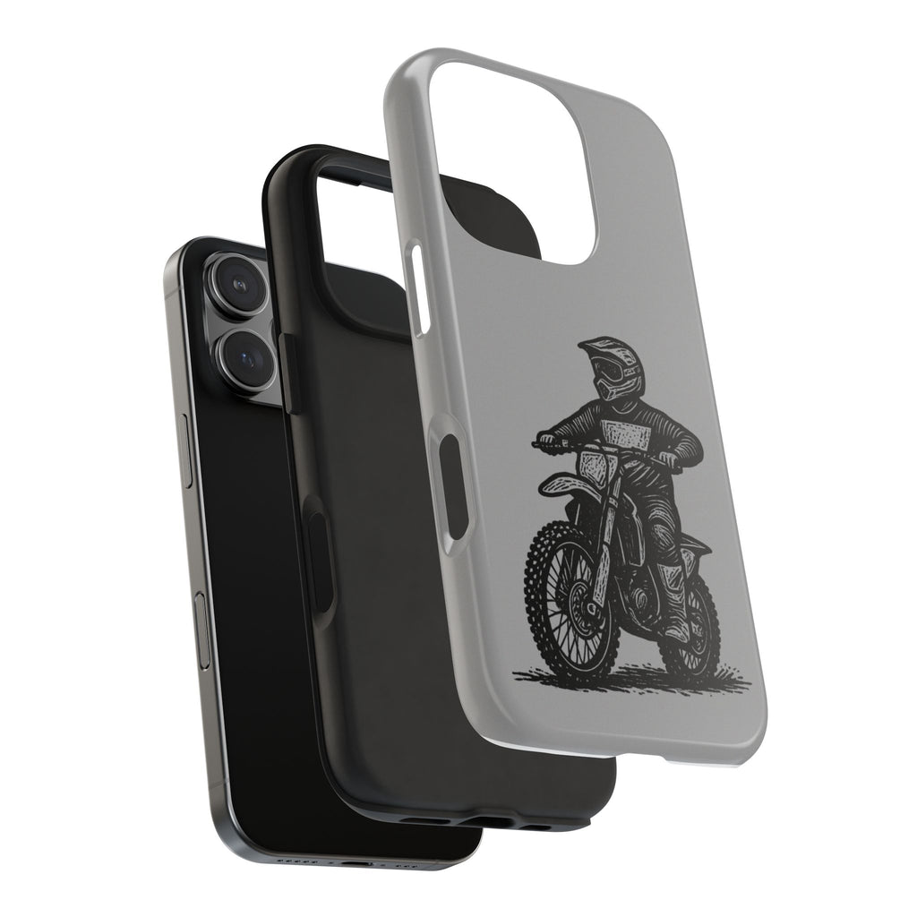 Grey Dirtbike Tough Phone Case