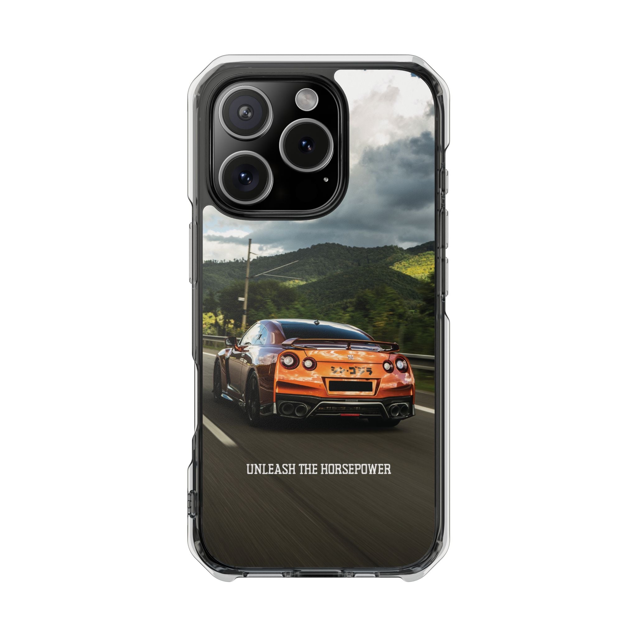 Racing Vibes Clear Magnetic Phone Case — Fast Car Design