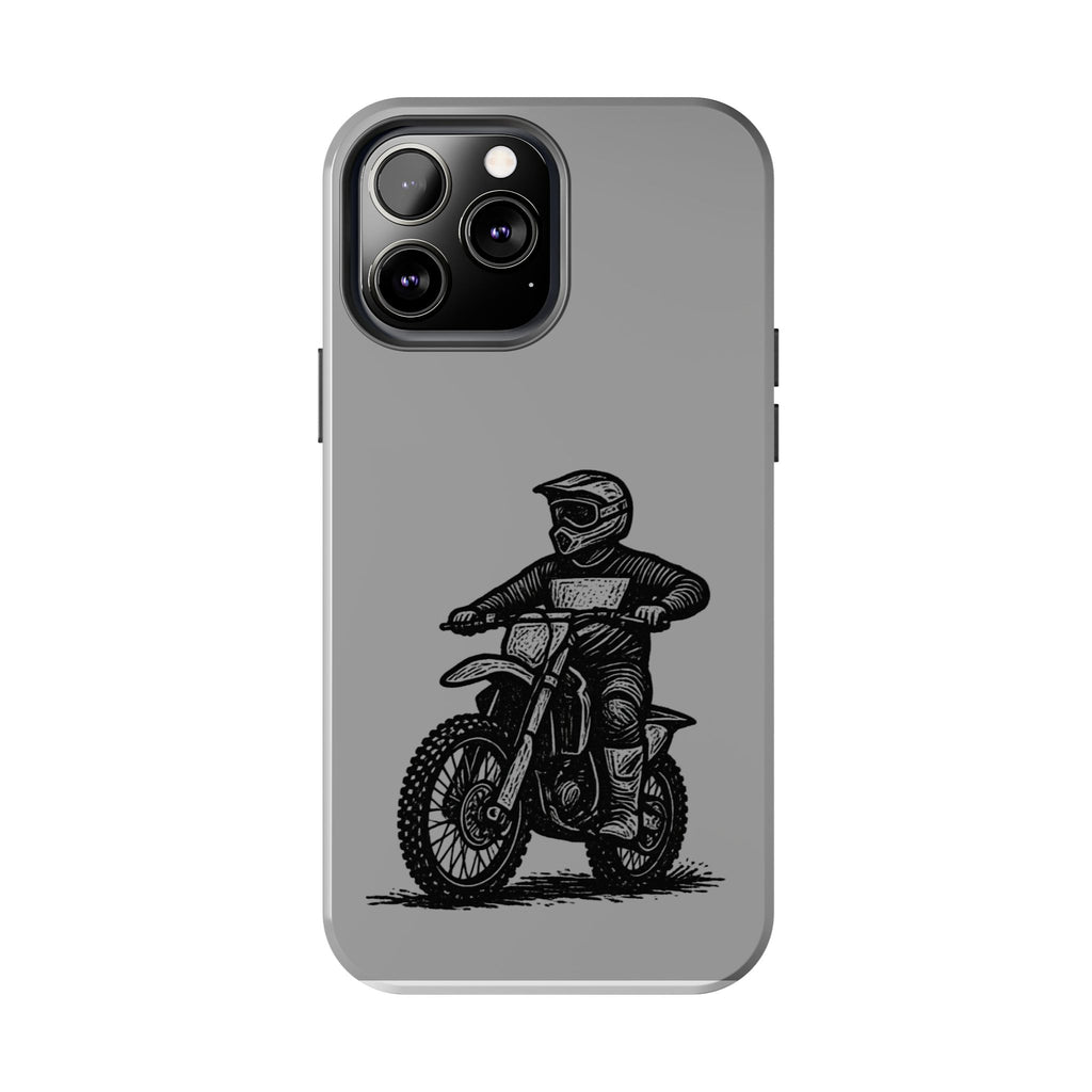 Grey Dirtbike Tough Phone Case