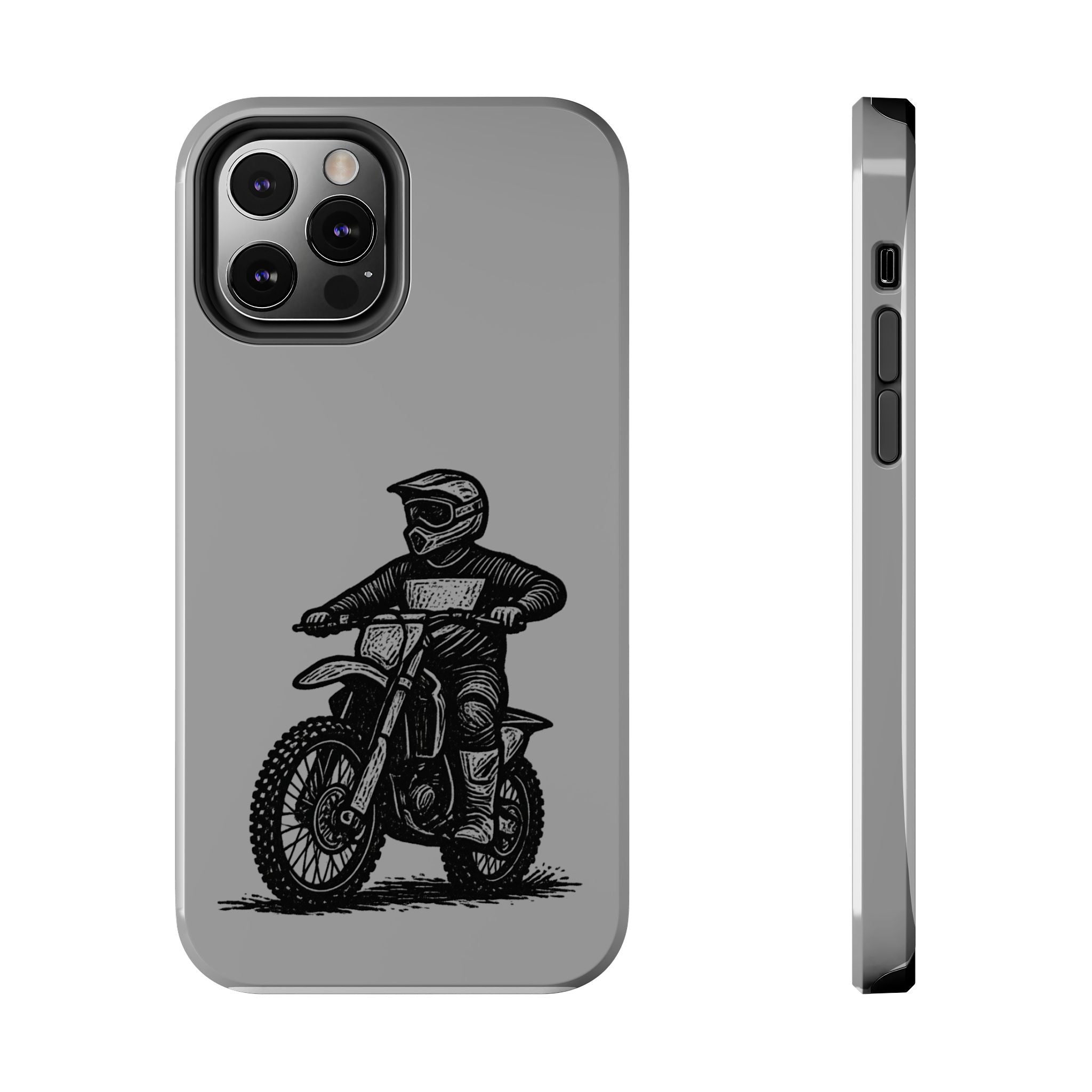 Grey Dirtbike Tough Phone Case
