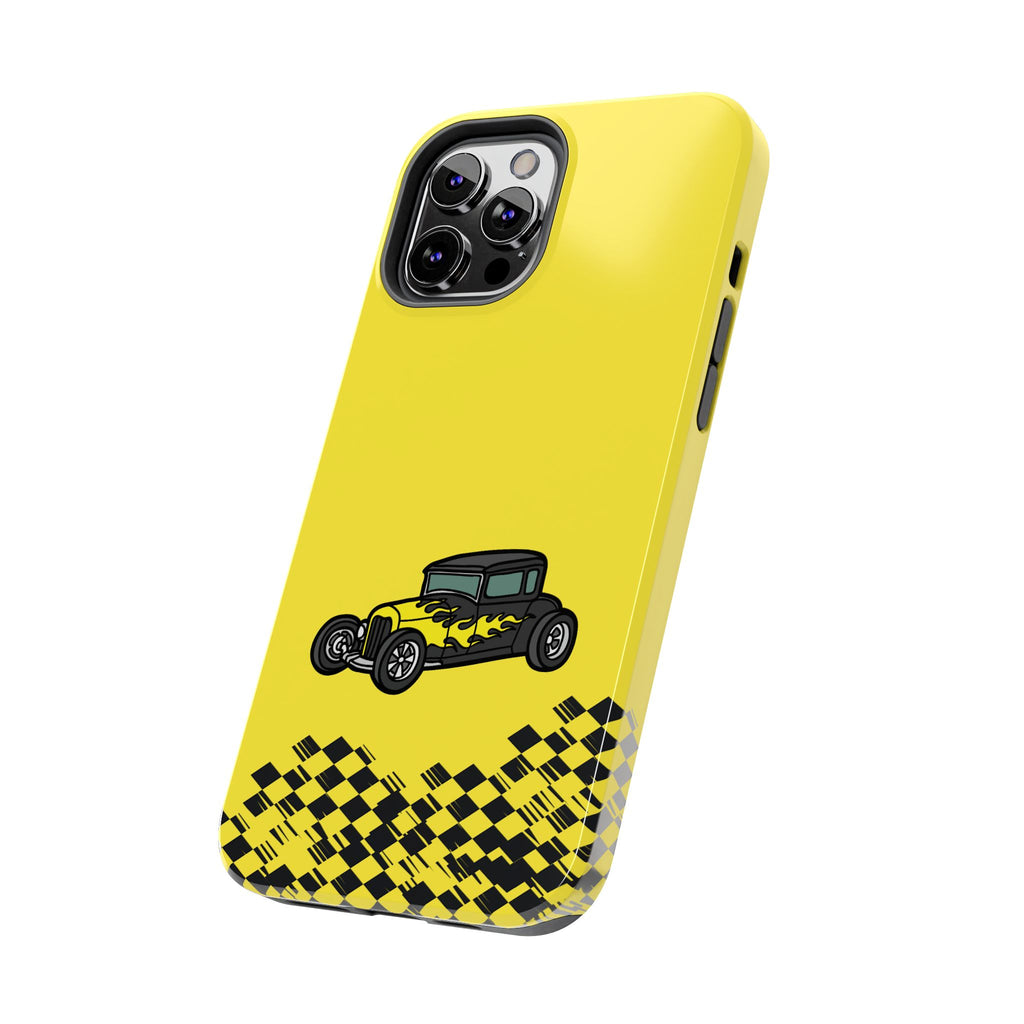 Yellow Classic Car Phone Case — Retro Vintage Auto Protective Cover