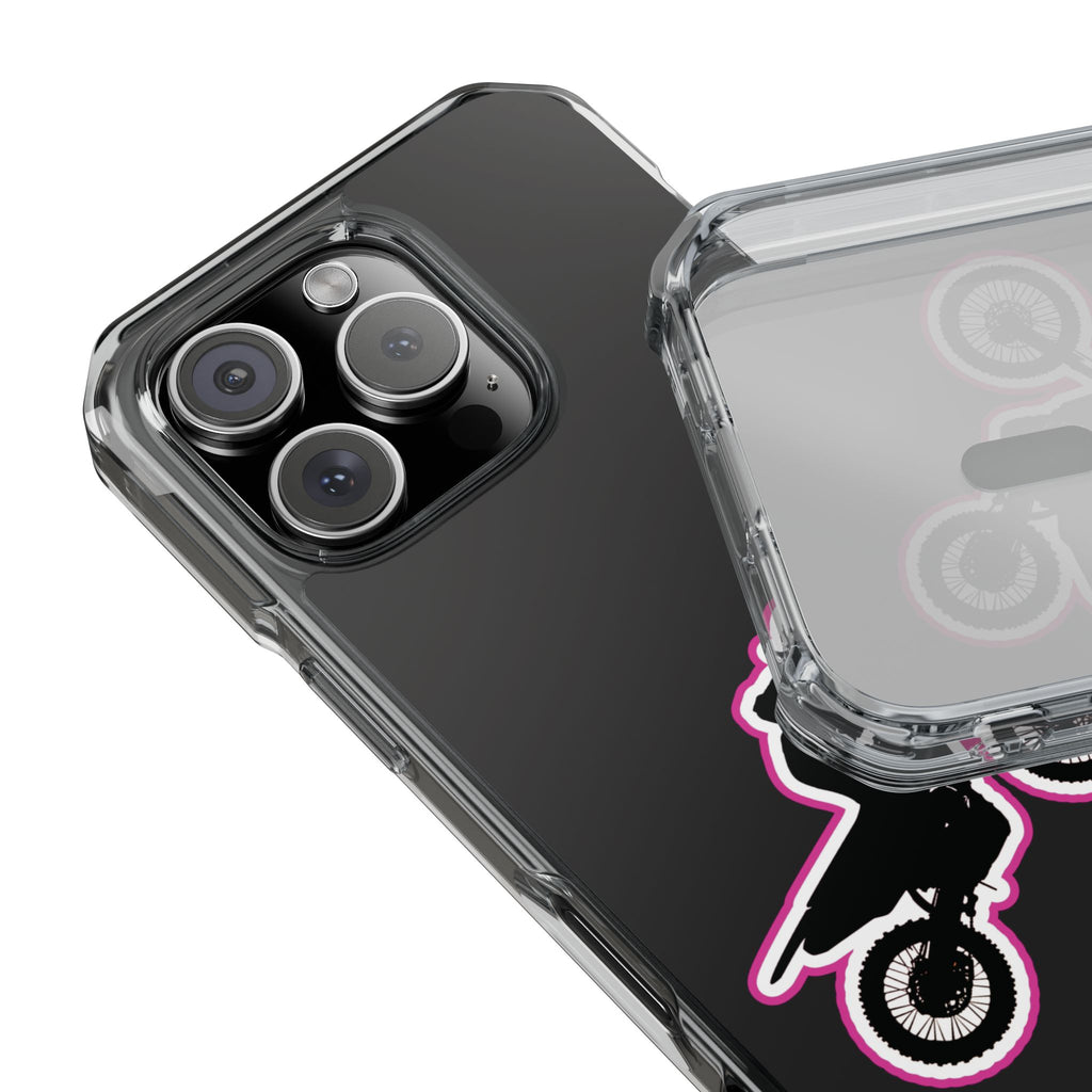 Pink Dirt Bike Magnetic Clear Impact Case