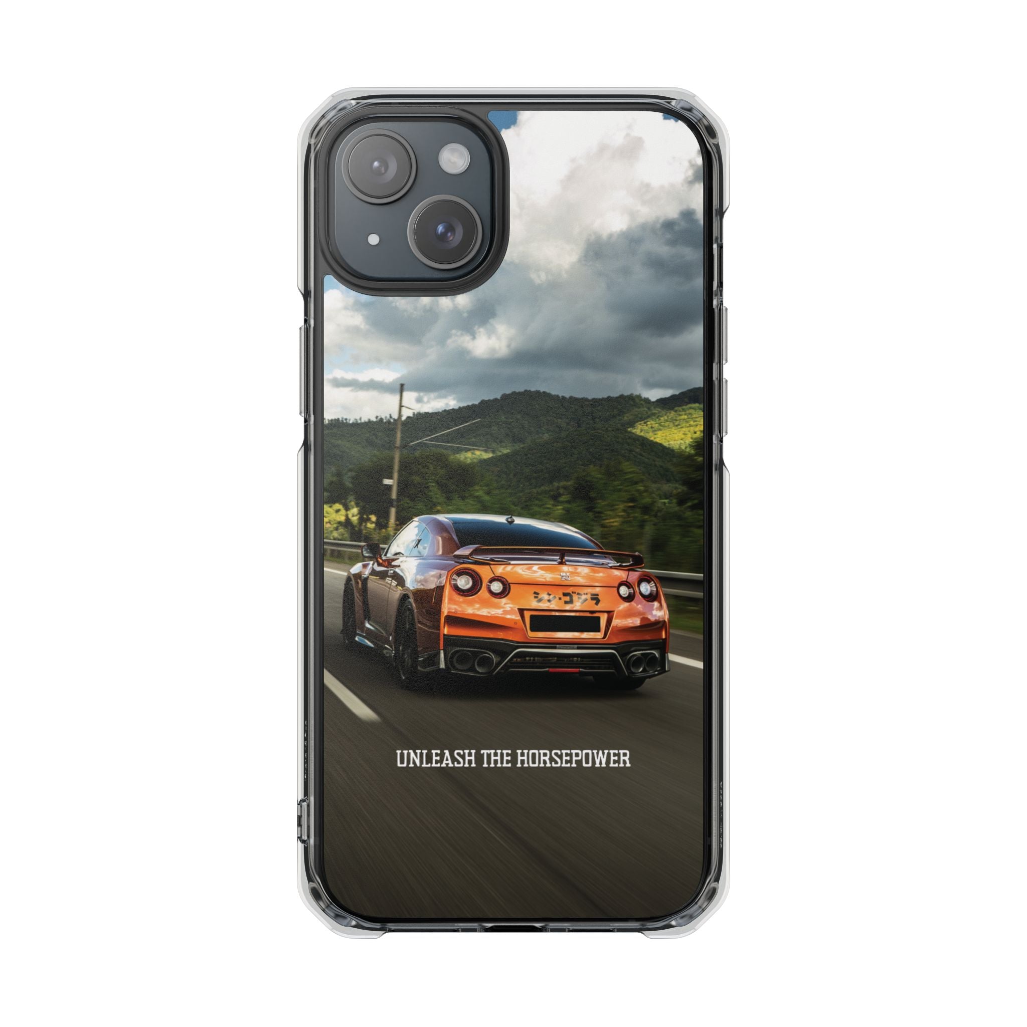 Racing Vibes Clear Magnetic Phone Case — Fast Car Design