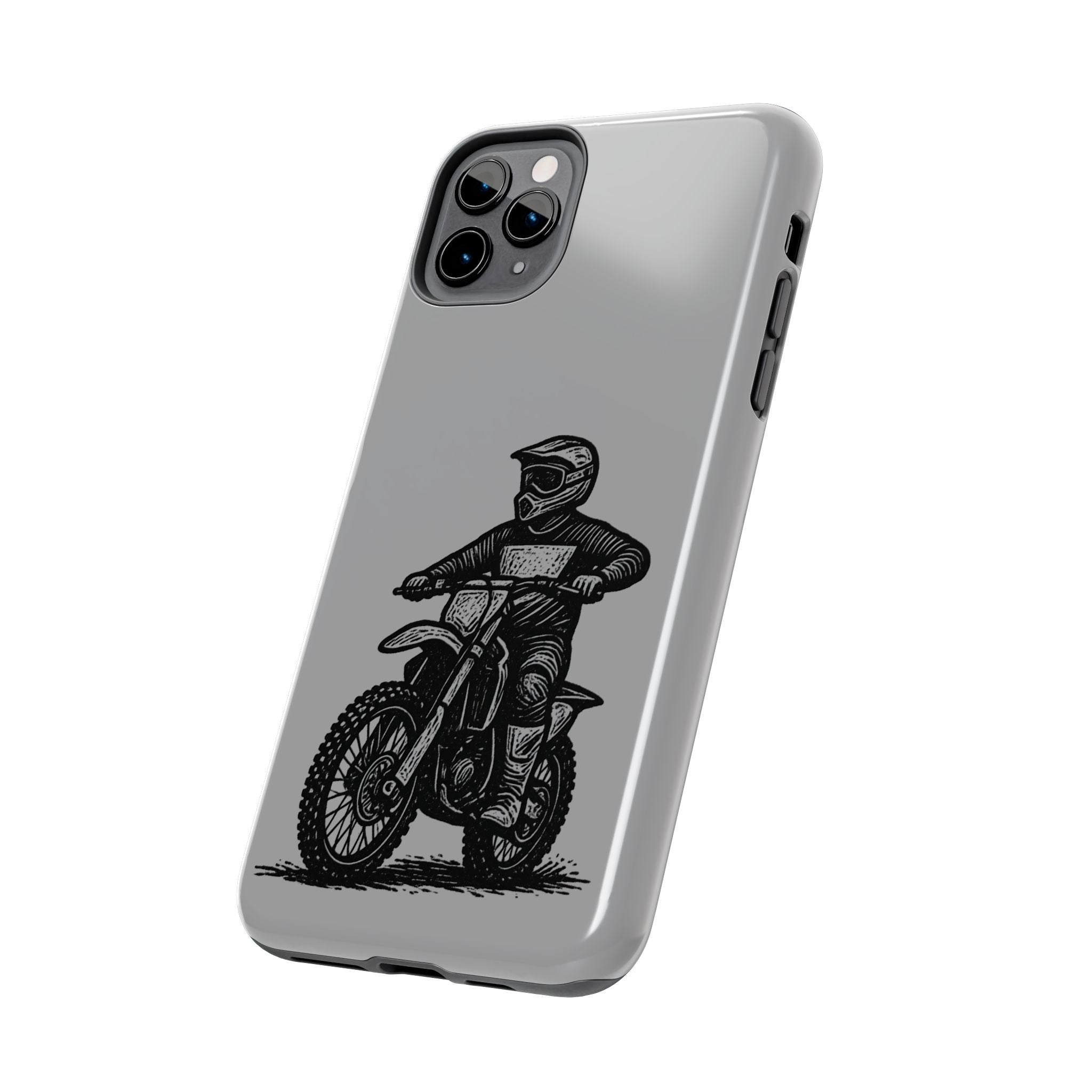 Grey Dirtbike Tough Phone Case