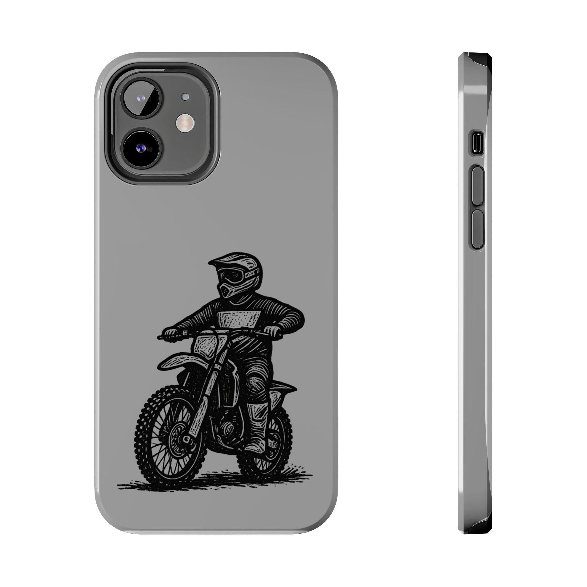 Grey Dirtbike Tough Phone Case