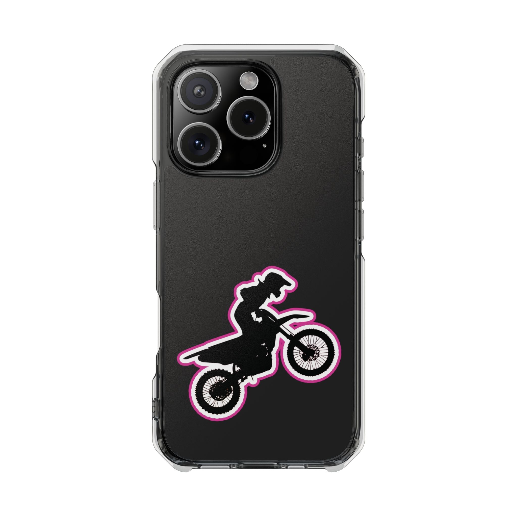 Pink Dirt Bike Magnetic Clear Impact Case