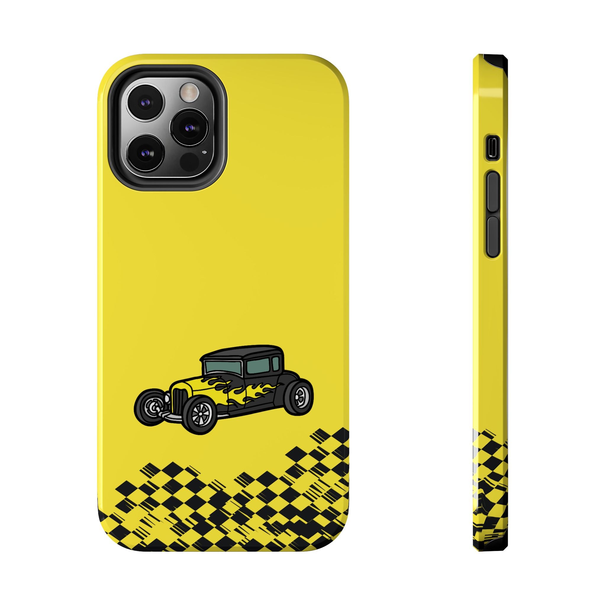 Yellow Classic Car Phone Case — Retro Vintage Auto Protective Cover