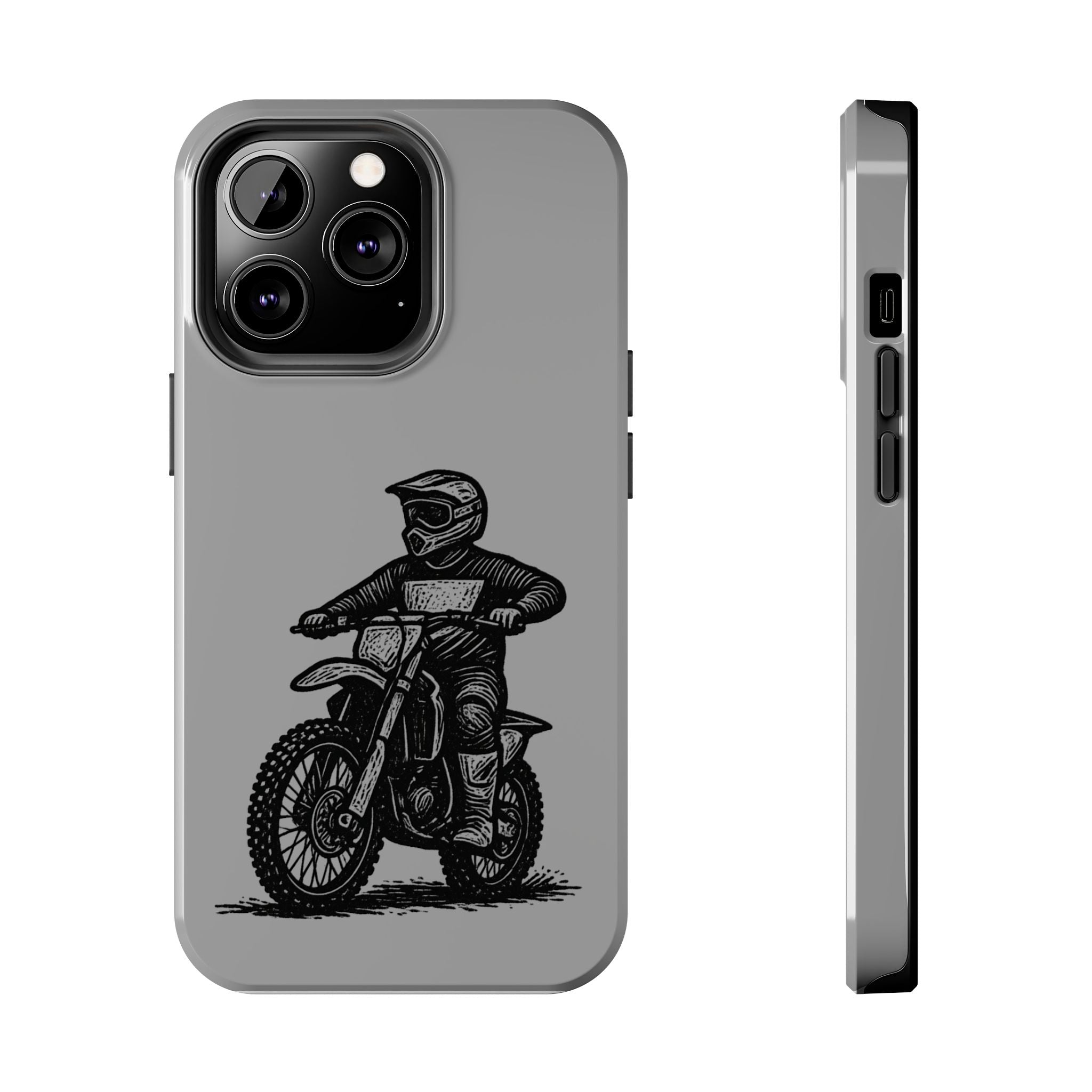 Grey Dirtbike Tough Phone Case