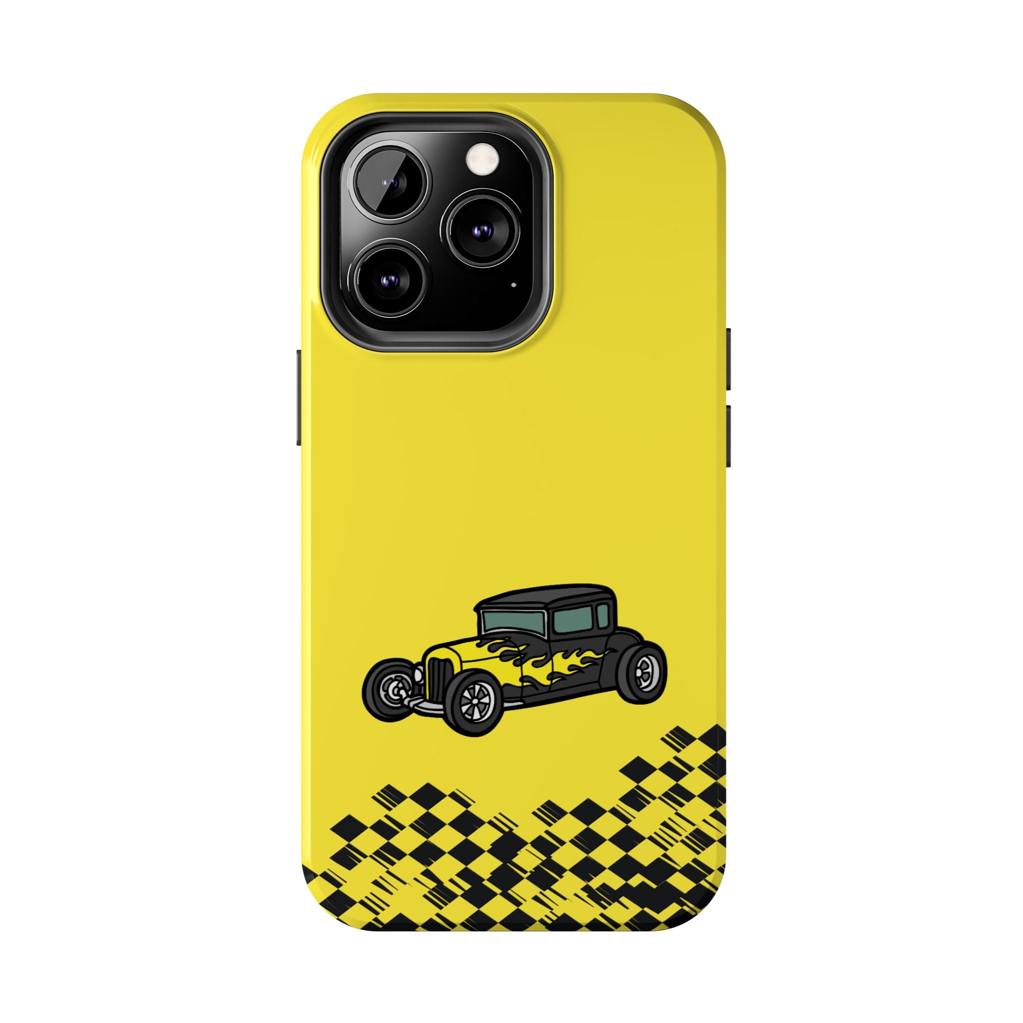 Yellow Classic Car Phone Case — Retro Vintage Auto Protective Cover