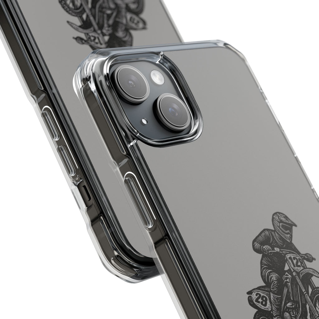 Dirt Bike Cornering Phone Case — Magnetic Clear Impact Case