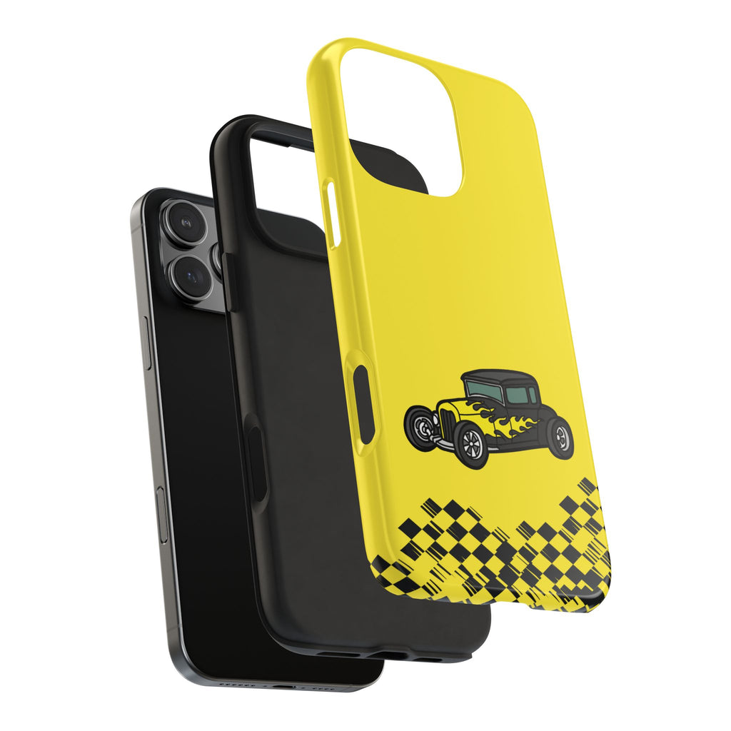 Yellow Classic Car Phone Case — Retro Vintage Auto Protective Cover