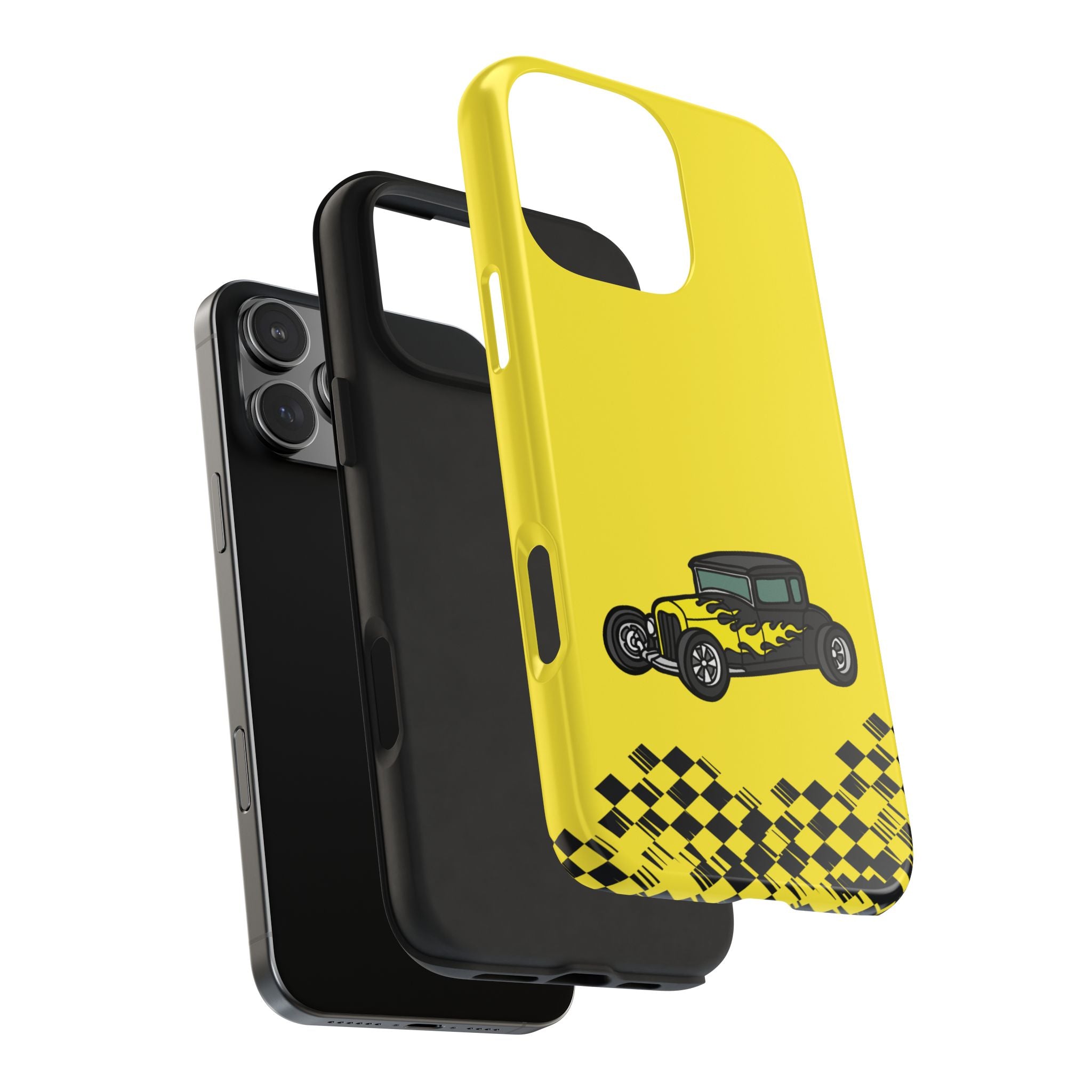 Yellow Classic Car Phone Case — Retro Vintage Auto Protective Cover